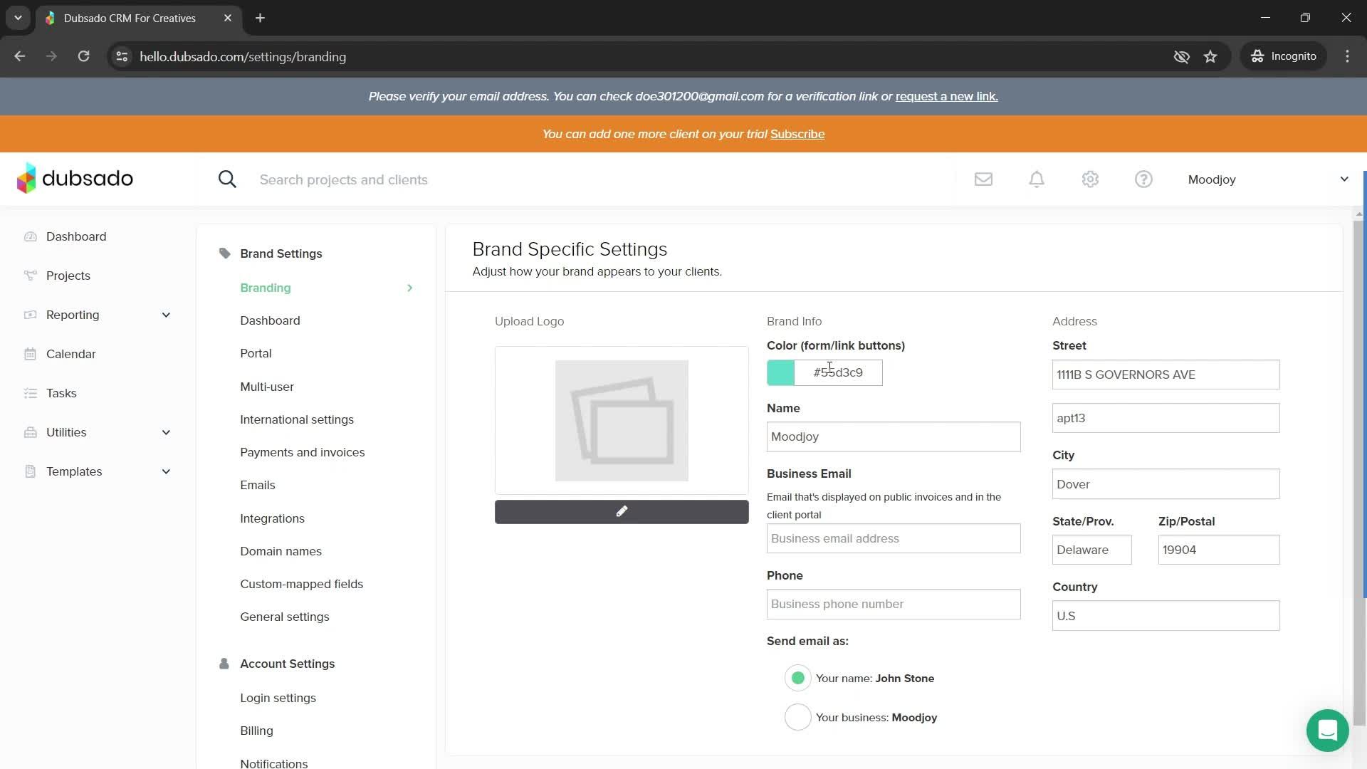 Settings screenshot