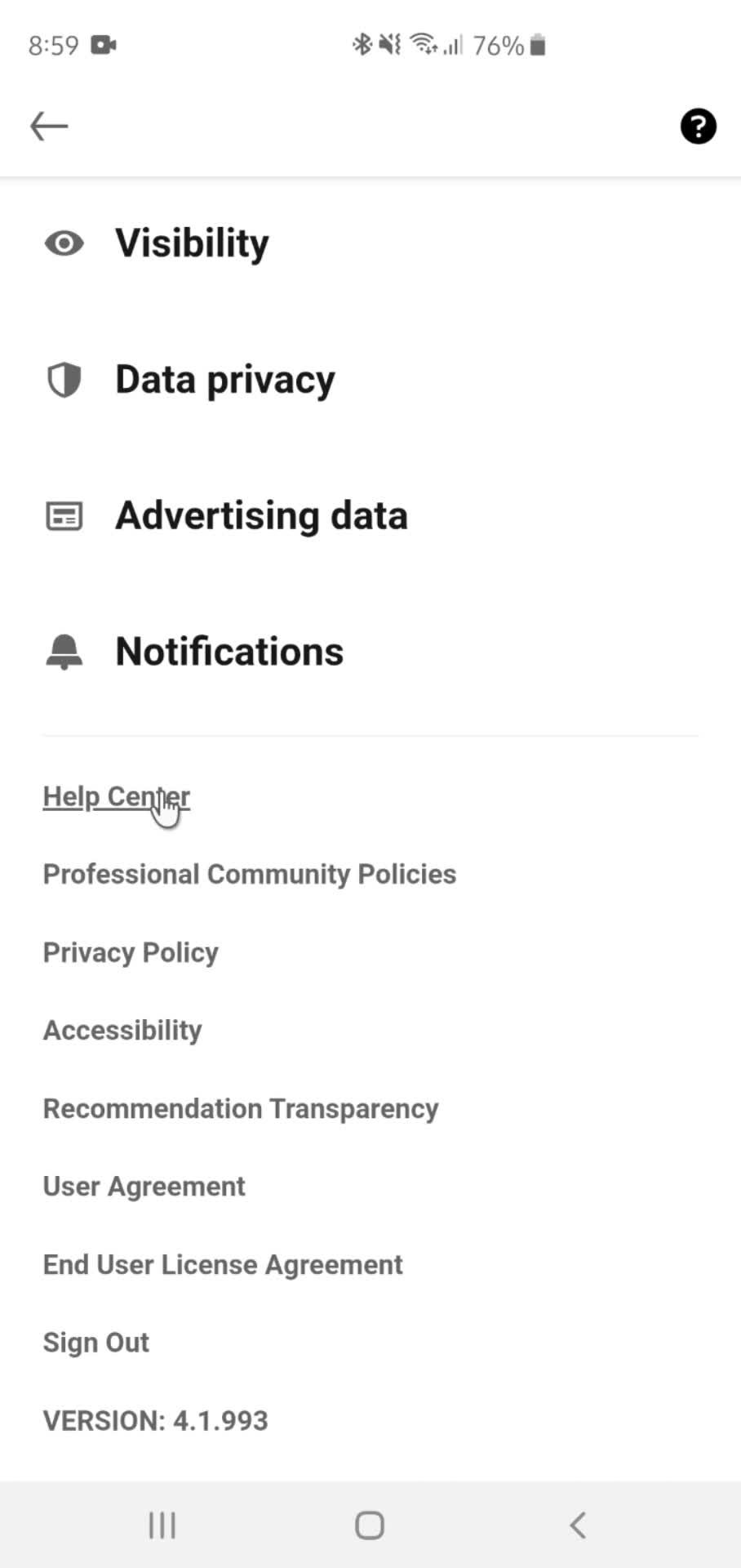 Settings screenshot