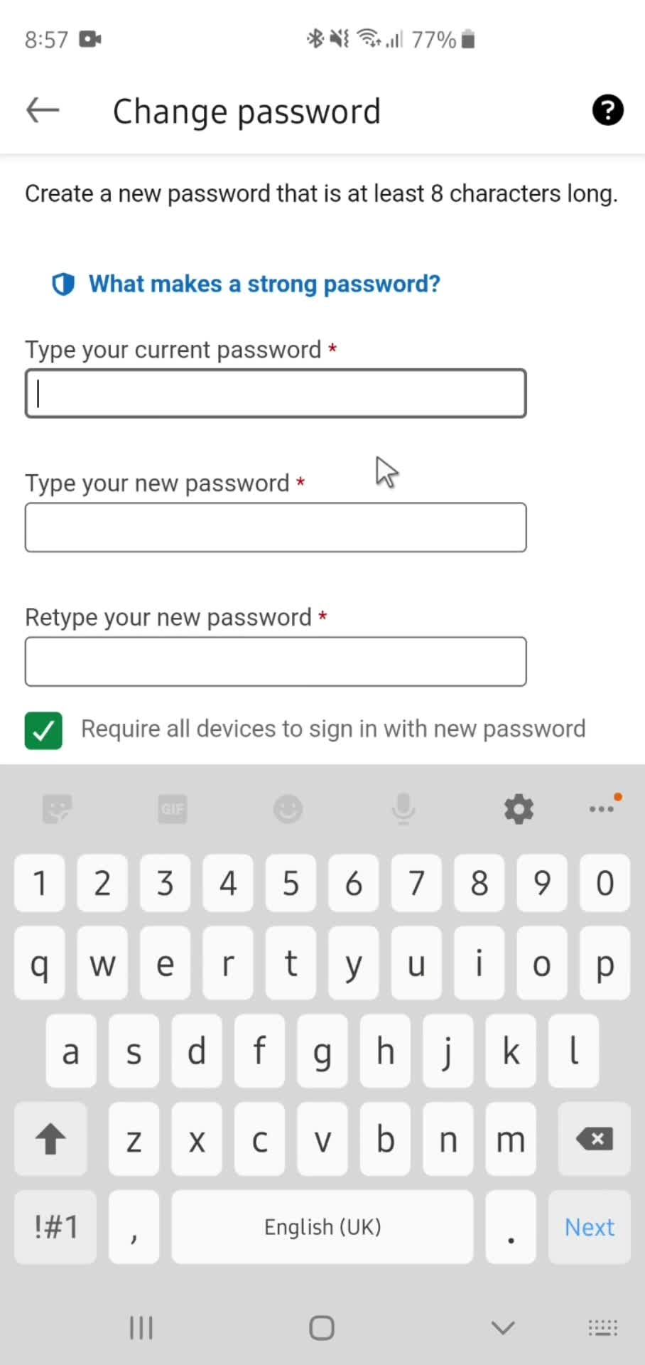 Settings screenshot