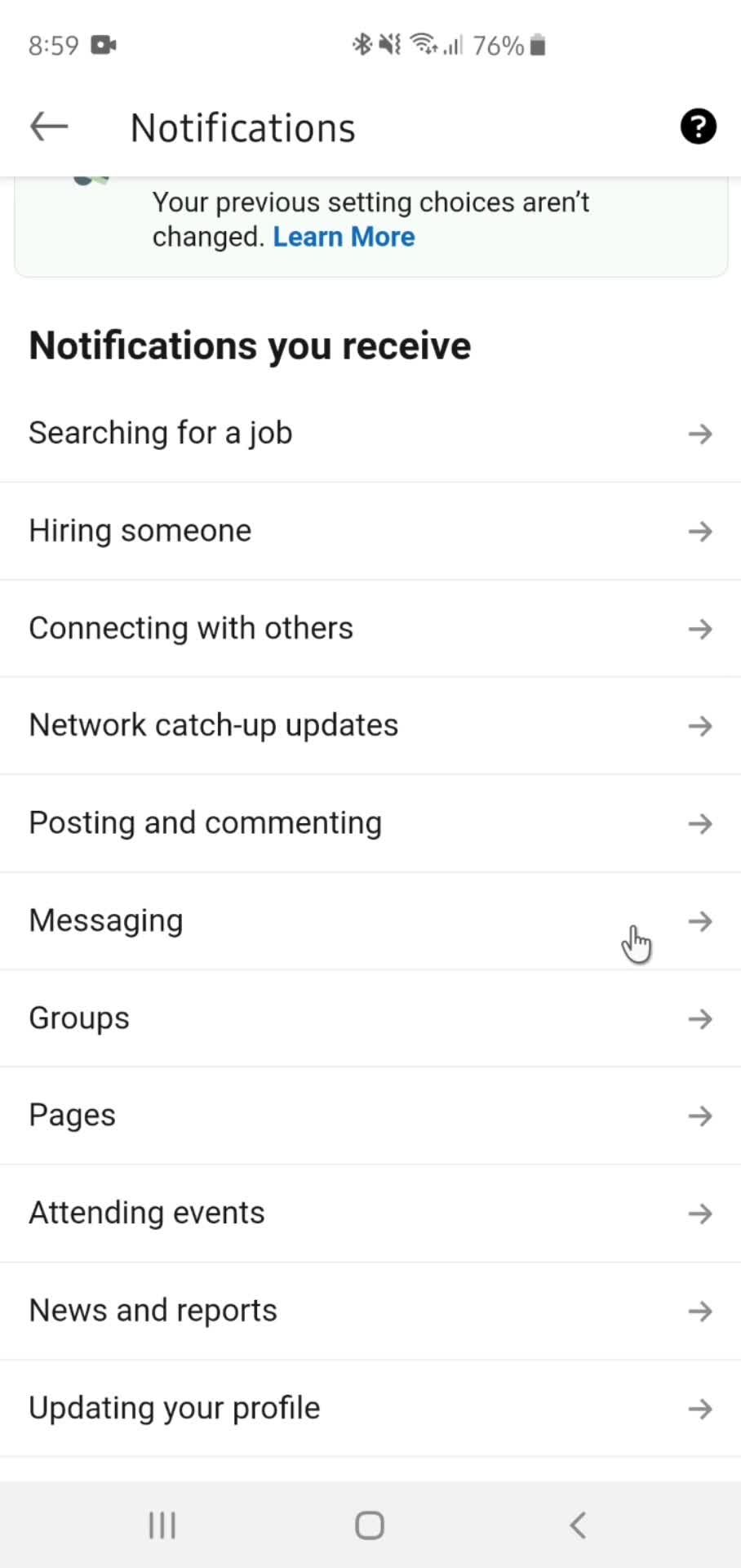 Settings screenshot
