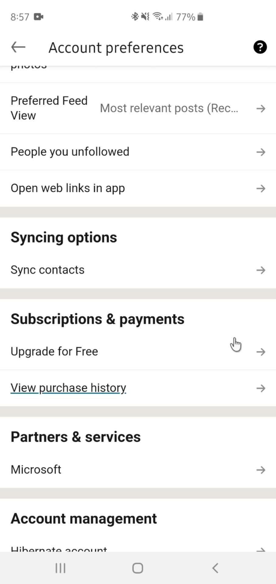 Settings screenshot