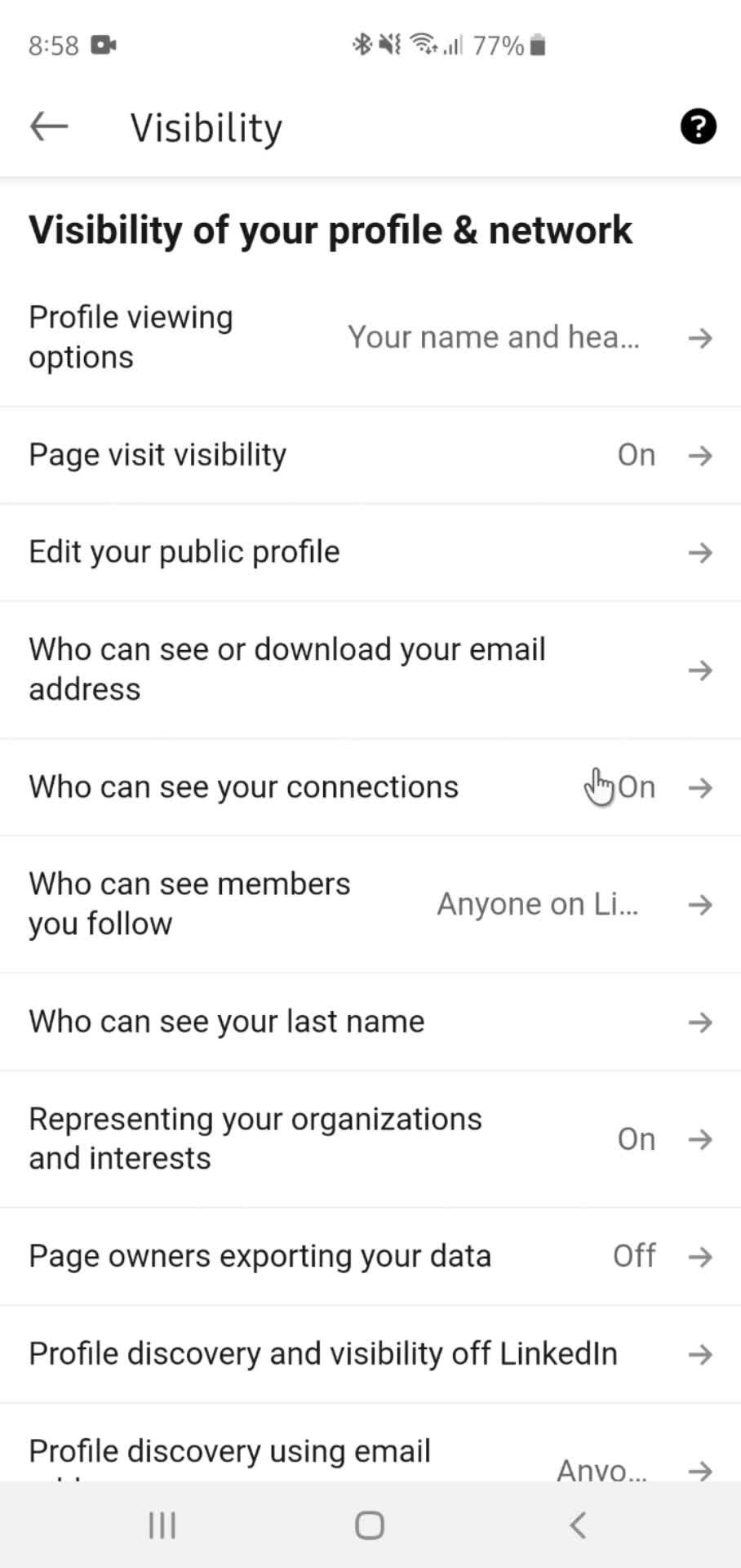 Settings screenshot