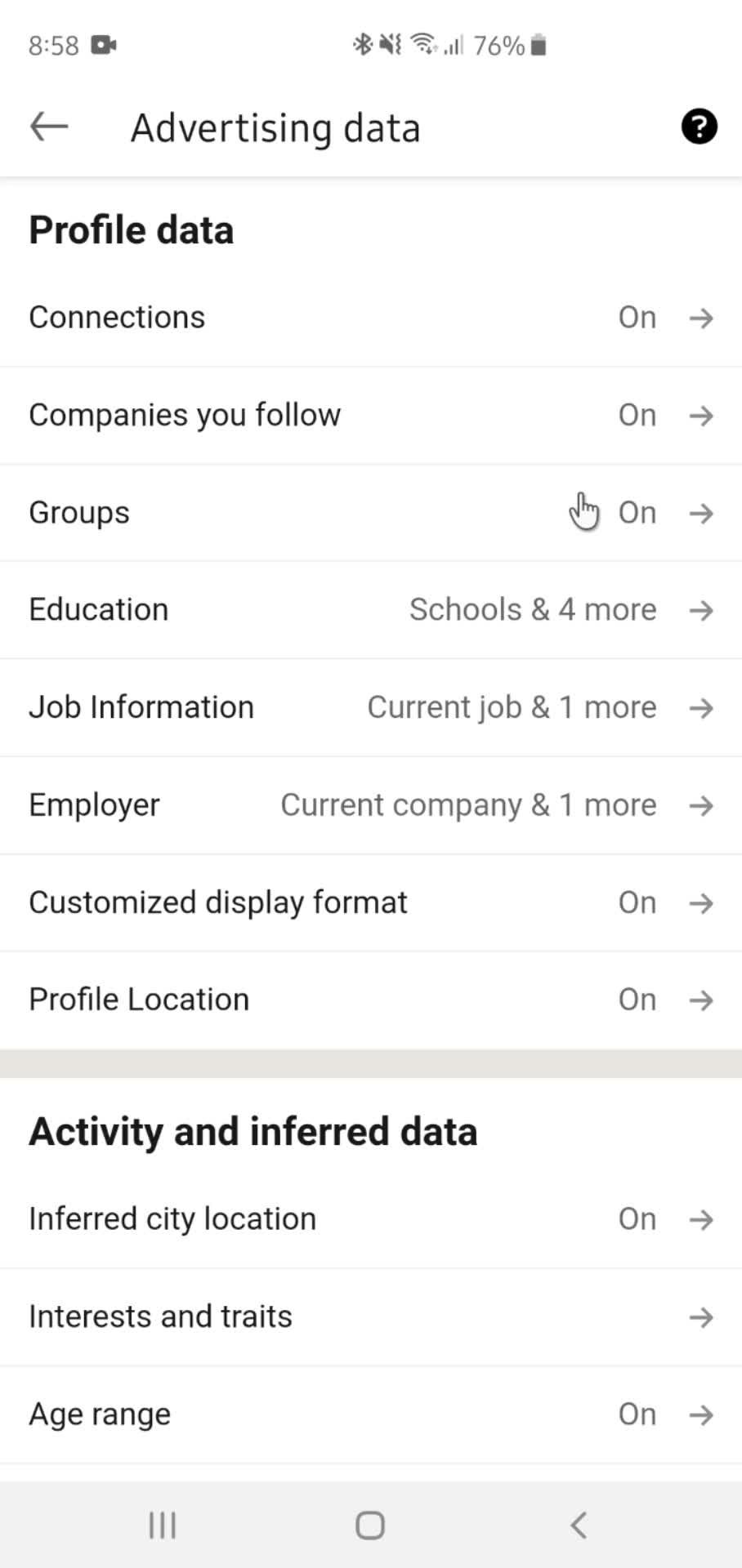 Settings screenshot