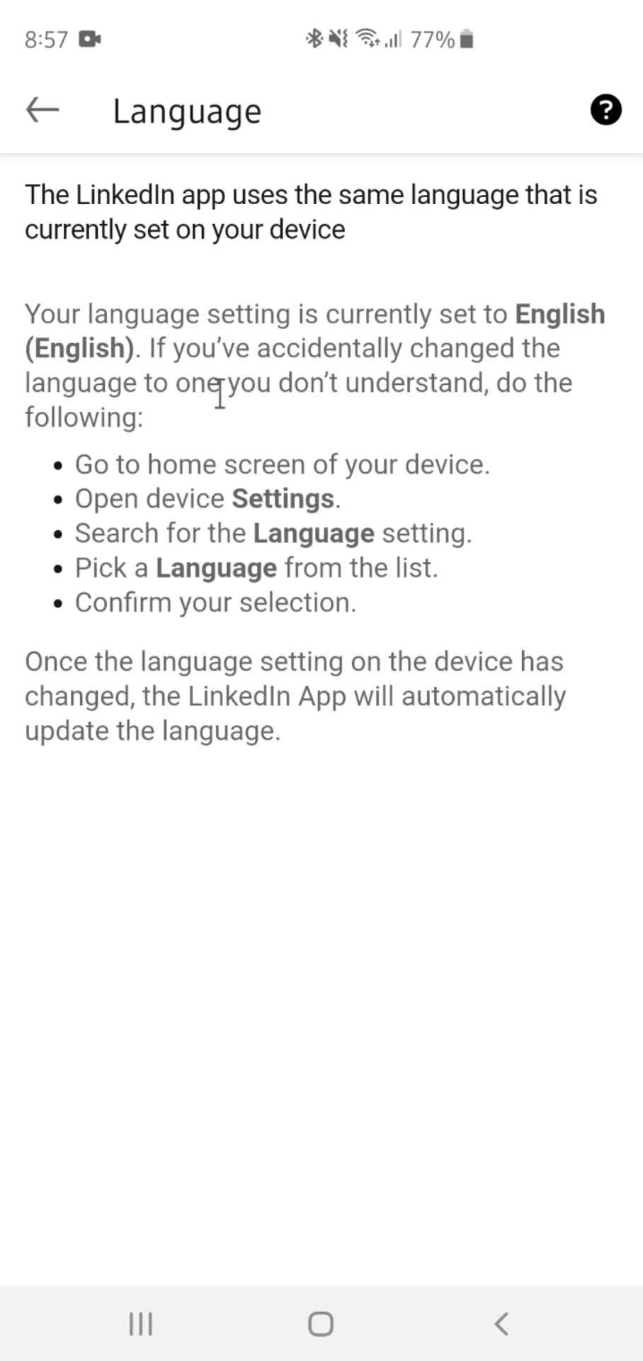 Settings screenshot