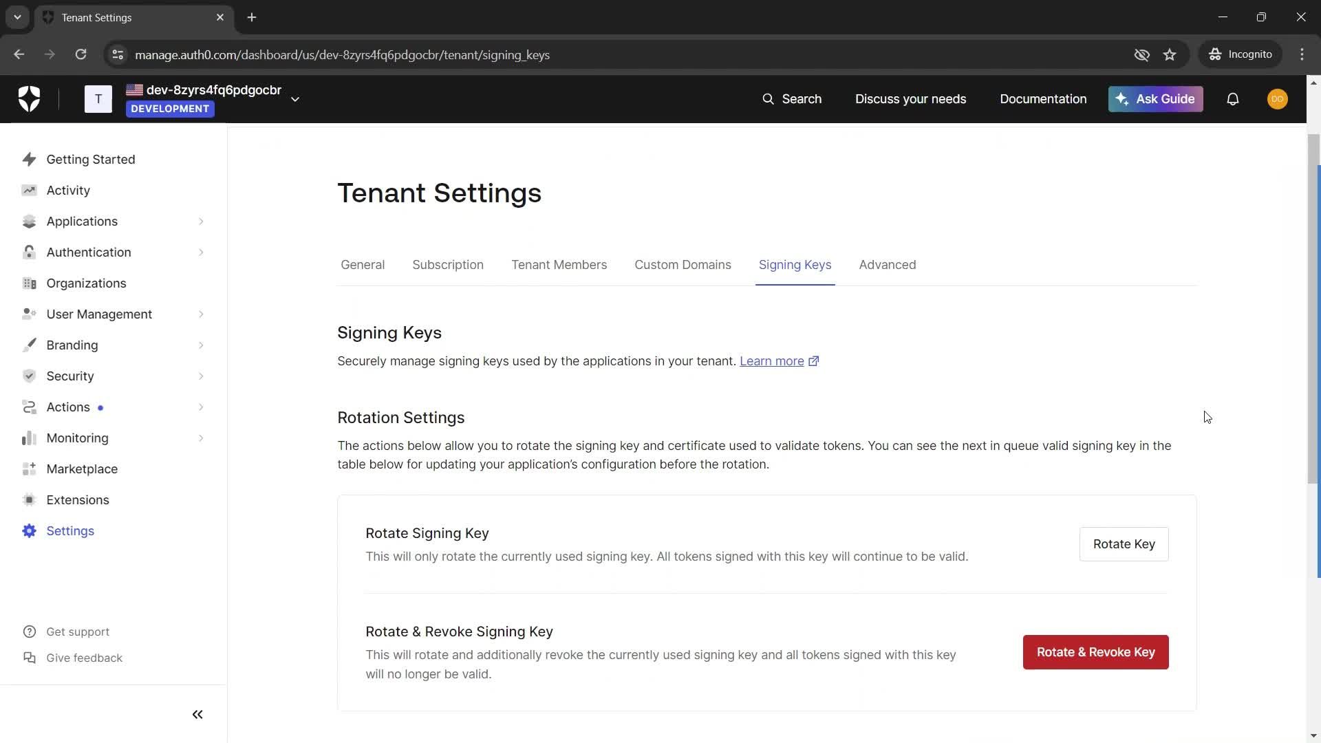 Settings screenshot