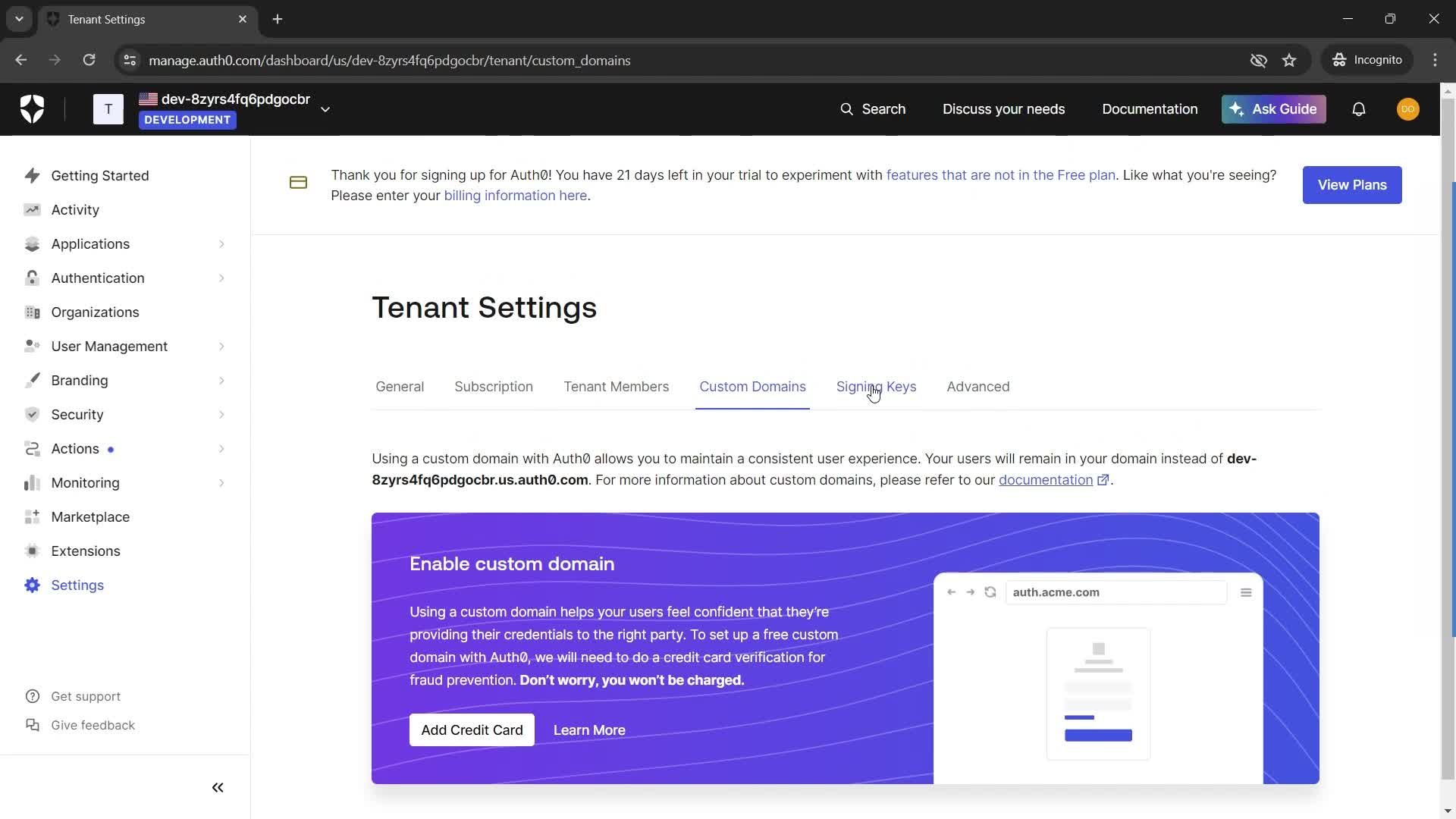 Settings screenshot