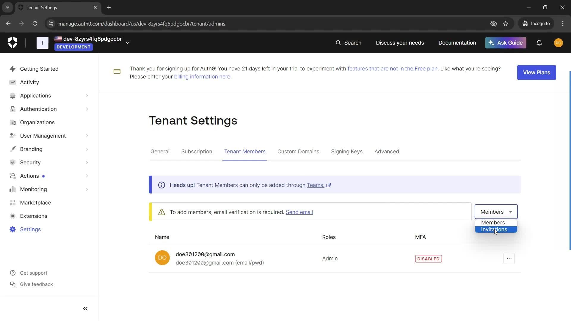 Settings screenshot