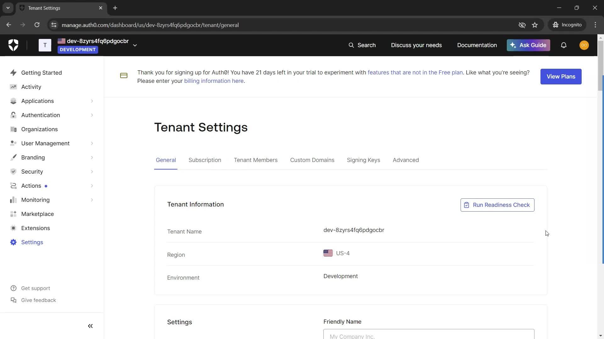 Settings screenshot