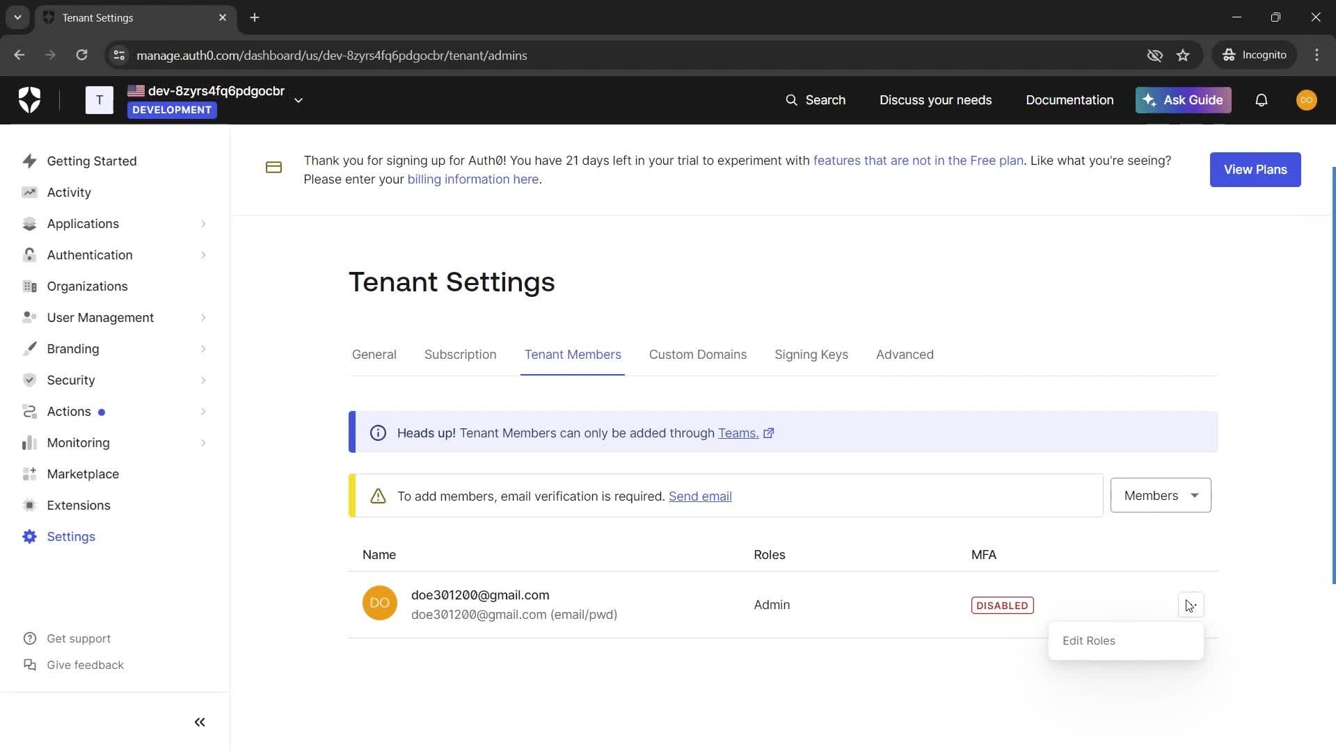 Settings screenshot