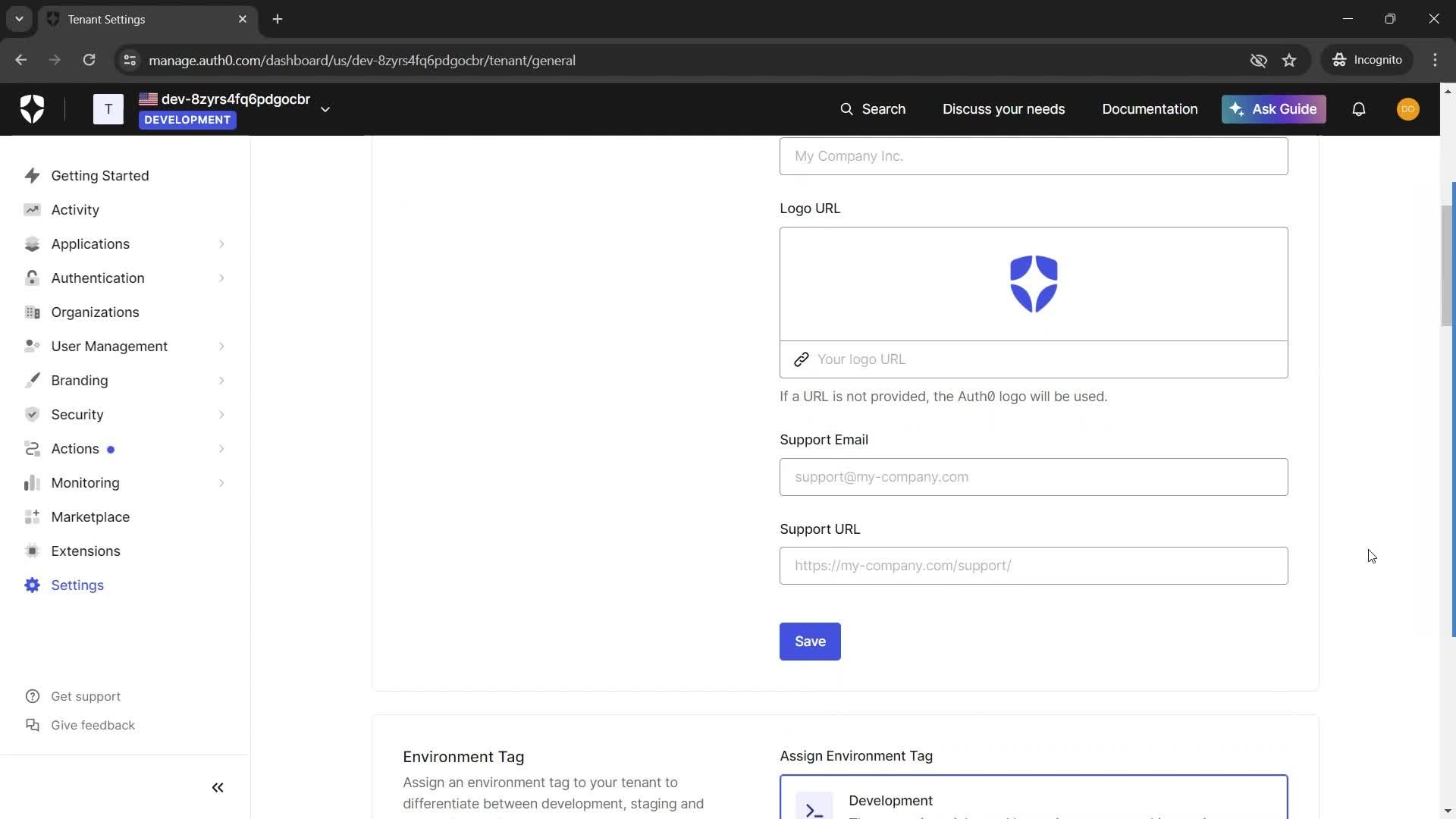 Settings screenshot