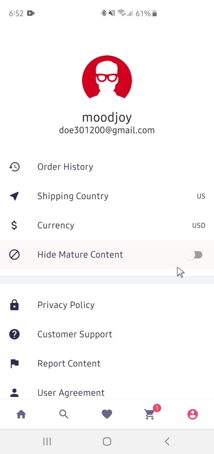 Settings screenshot