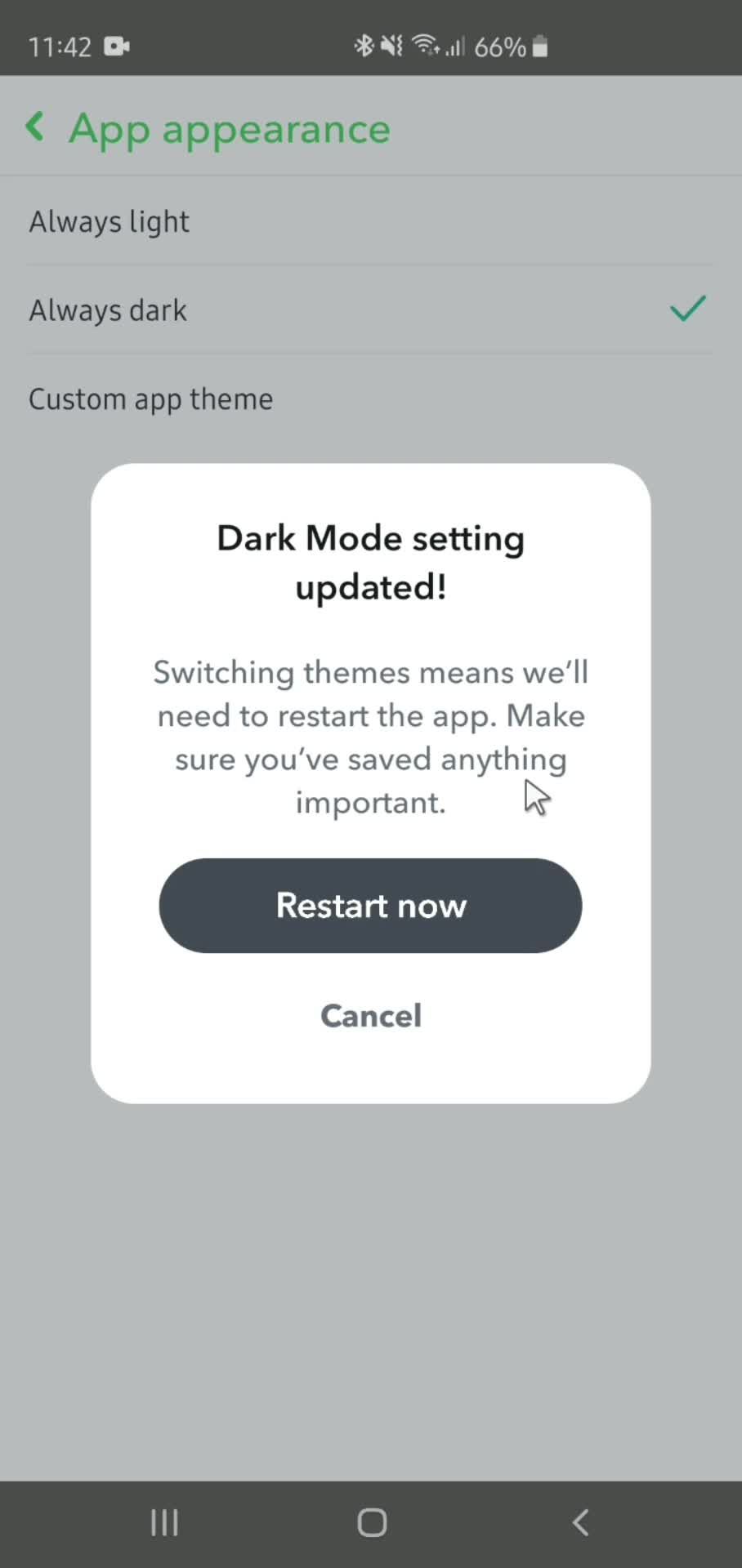 Settings screenshot