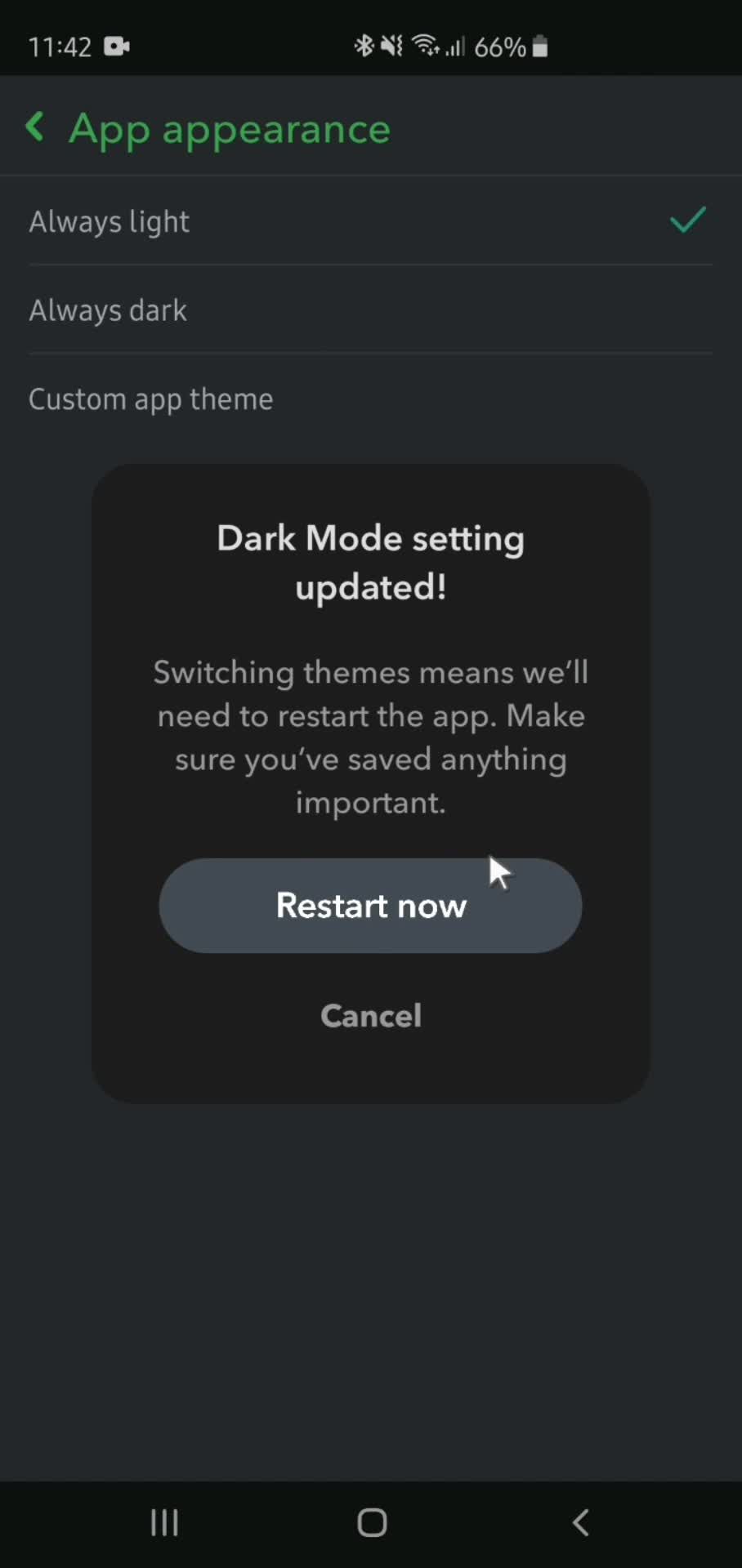 Settings screenshot