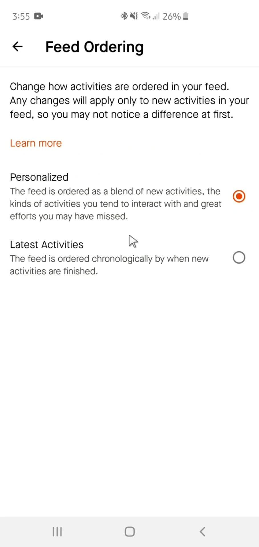 Settings on Strava video thumbnail