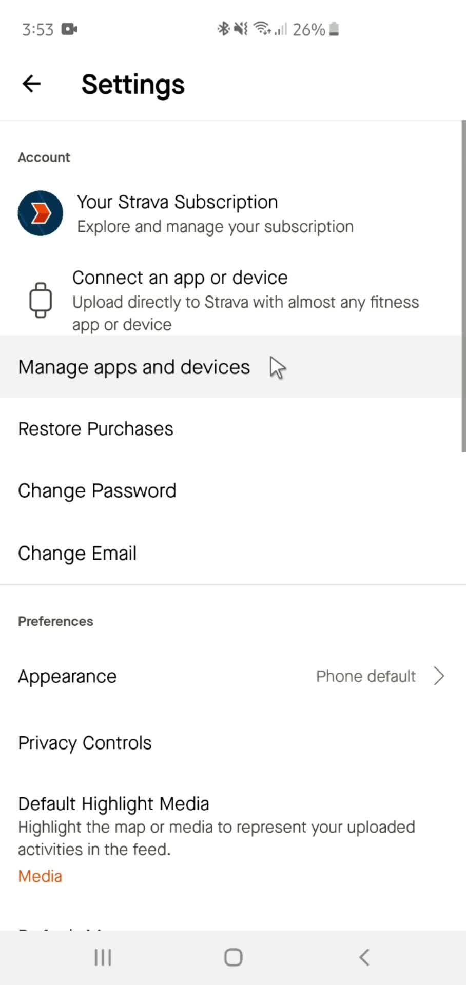 Settings screenshot