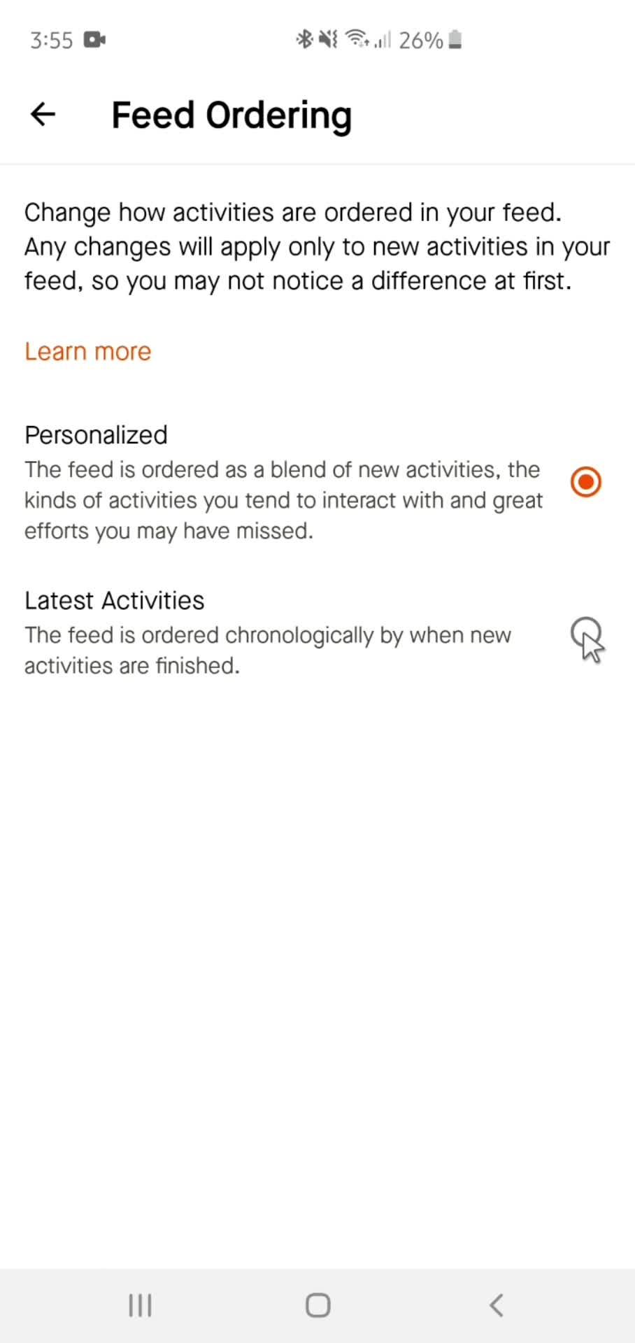 Settings on Strava video thumbnail