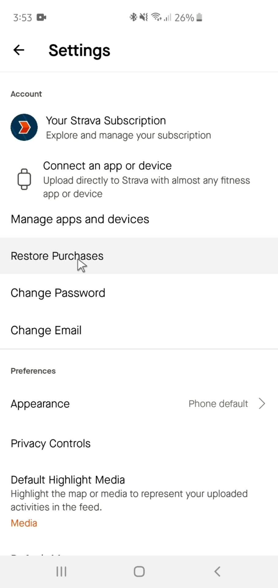 Settings screenshot