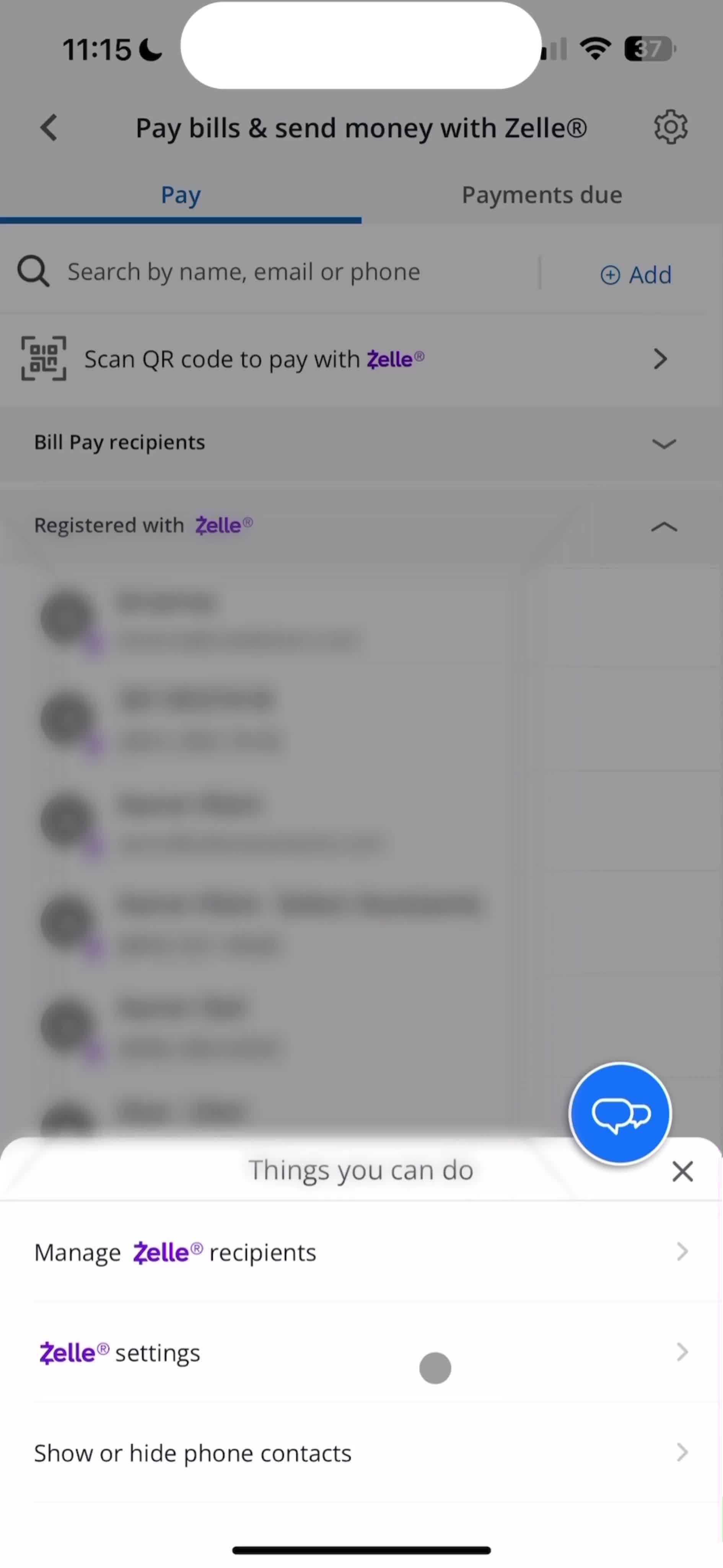 Zelle settings on Chase video thumbnail