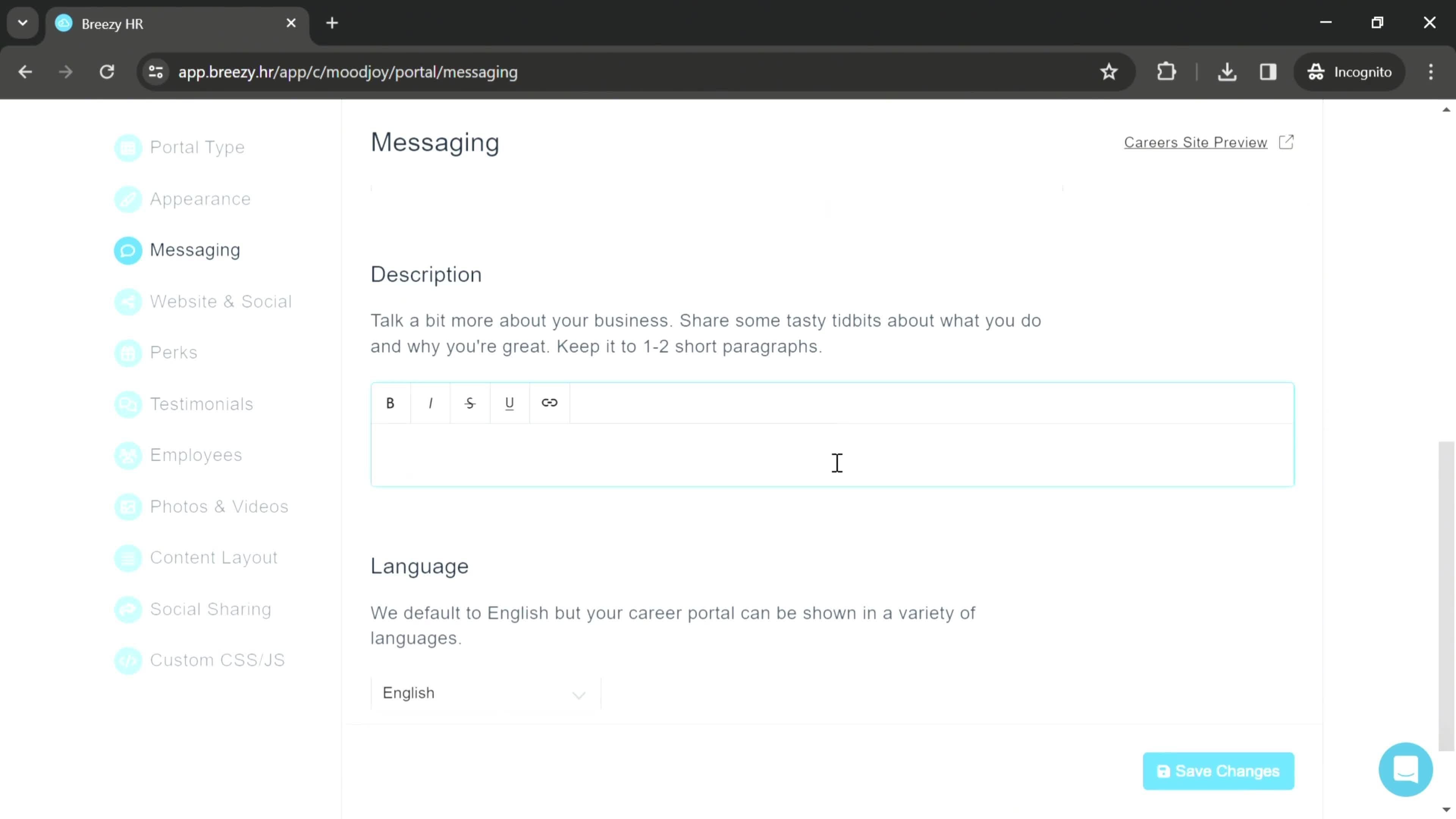 Careers site settings on Breezy HR video thumbnail
