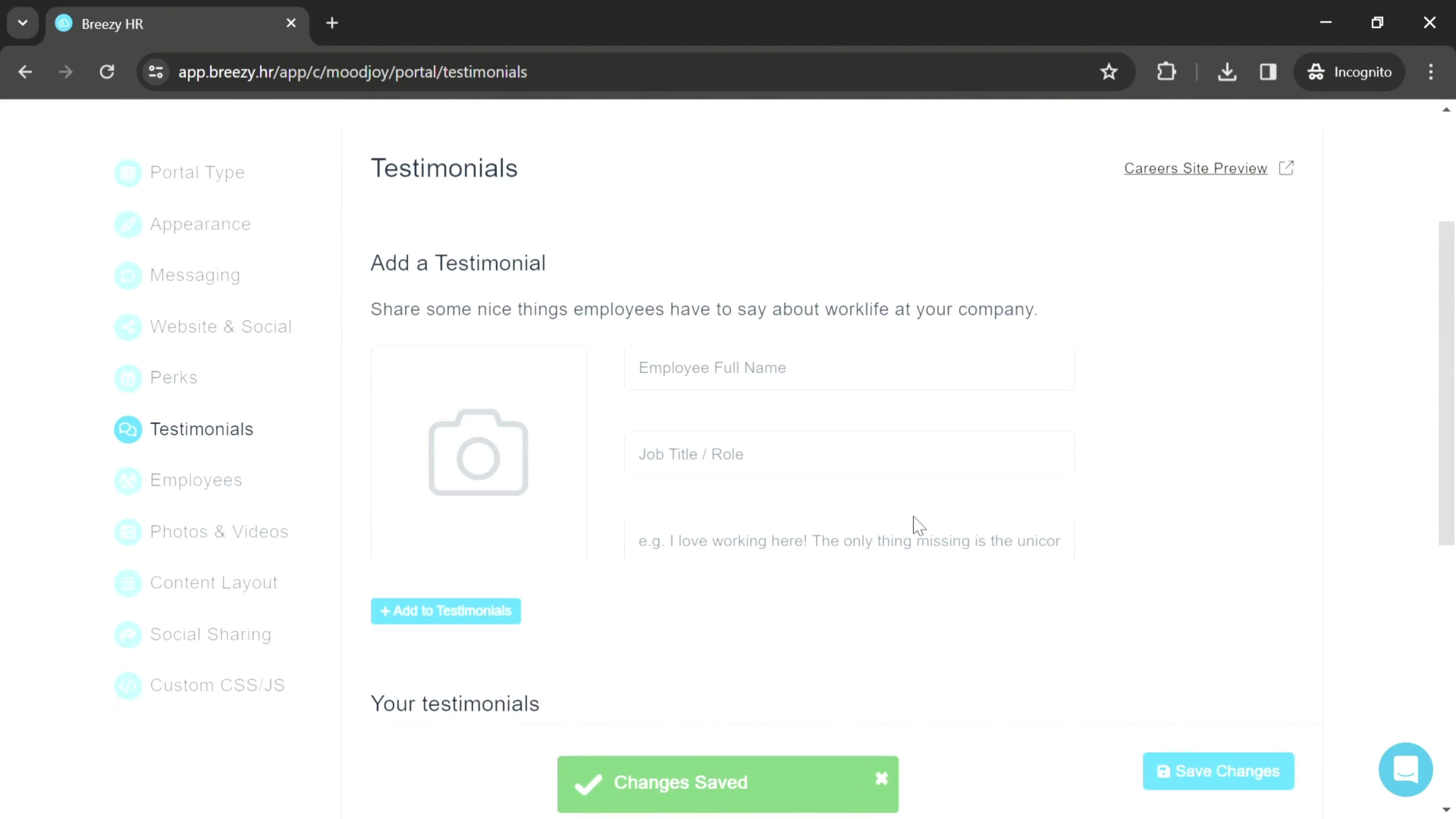 Careers site settings on Breezy HR video thumbnail