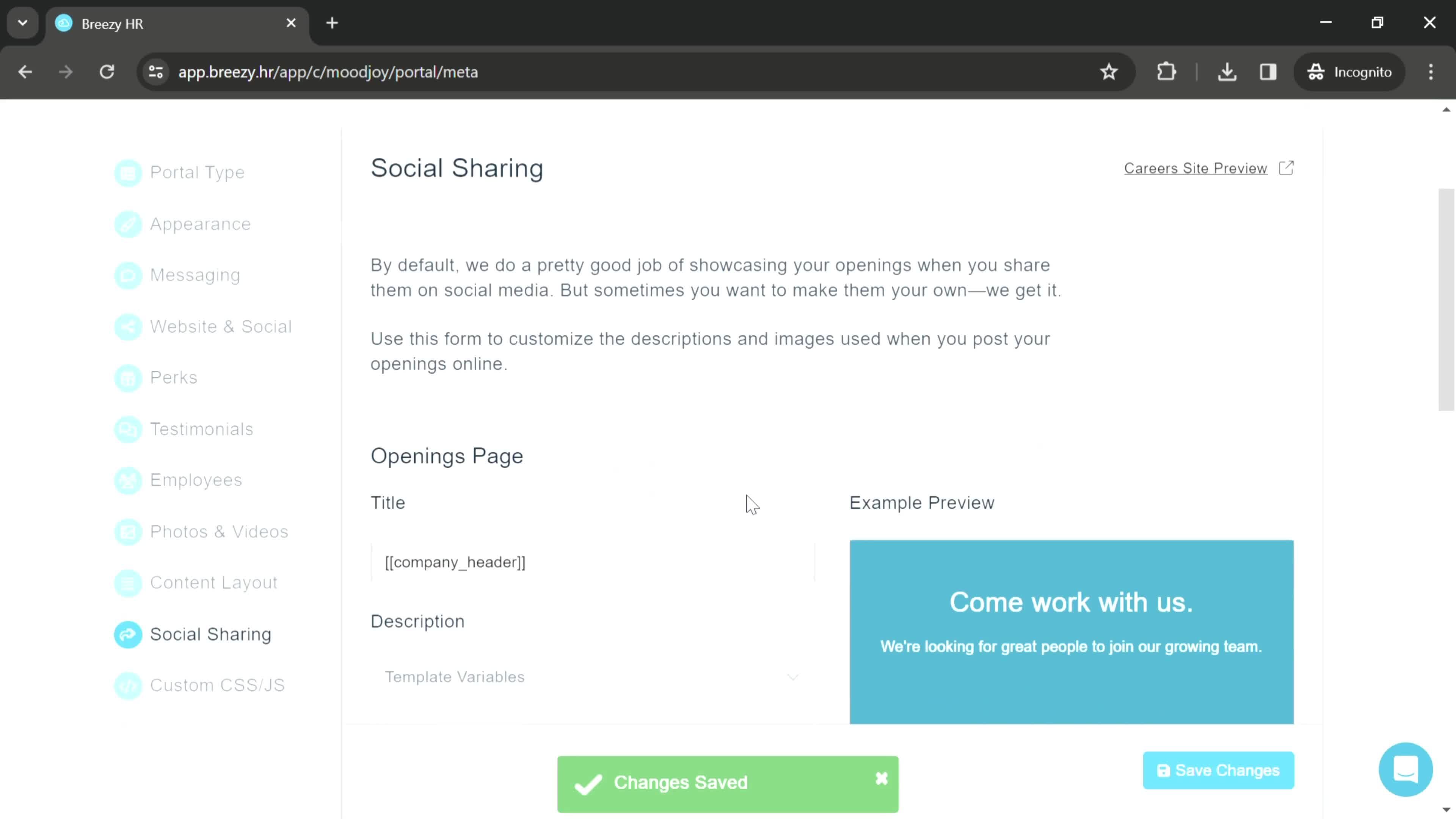 Careers site settings on Breezy HR video thumbnail