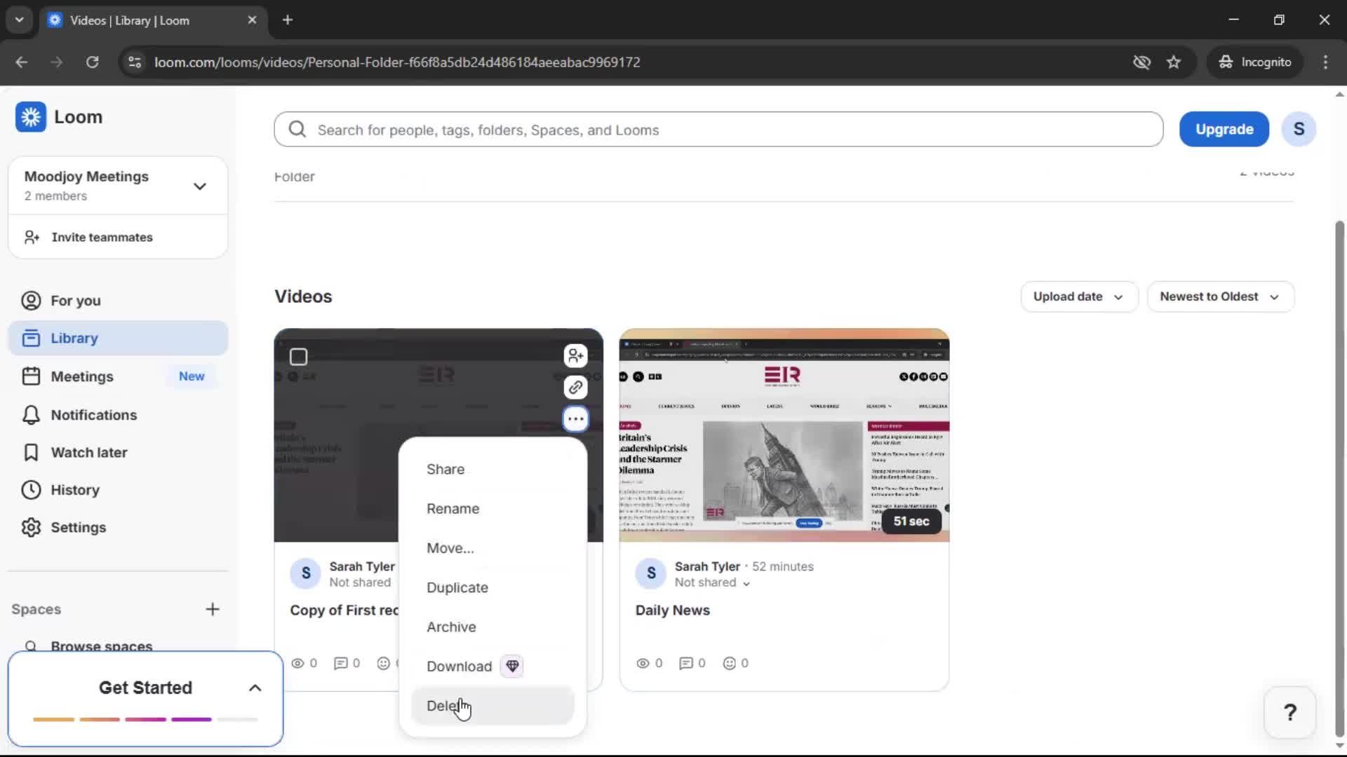 Managing files screenshot