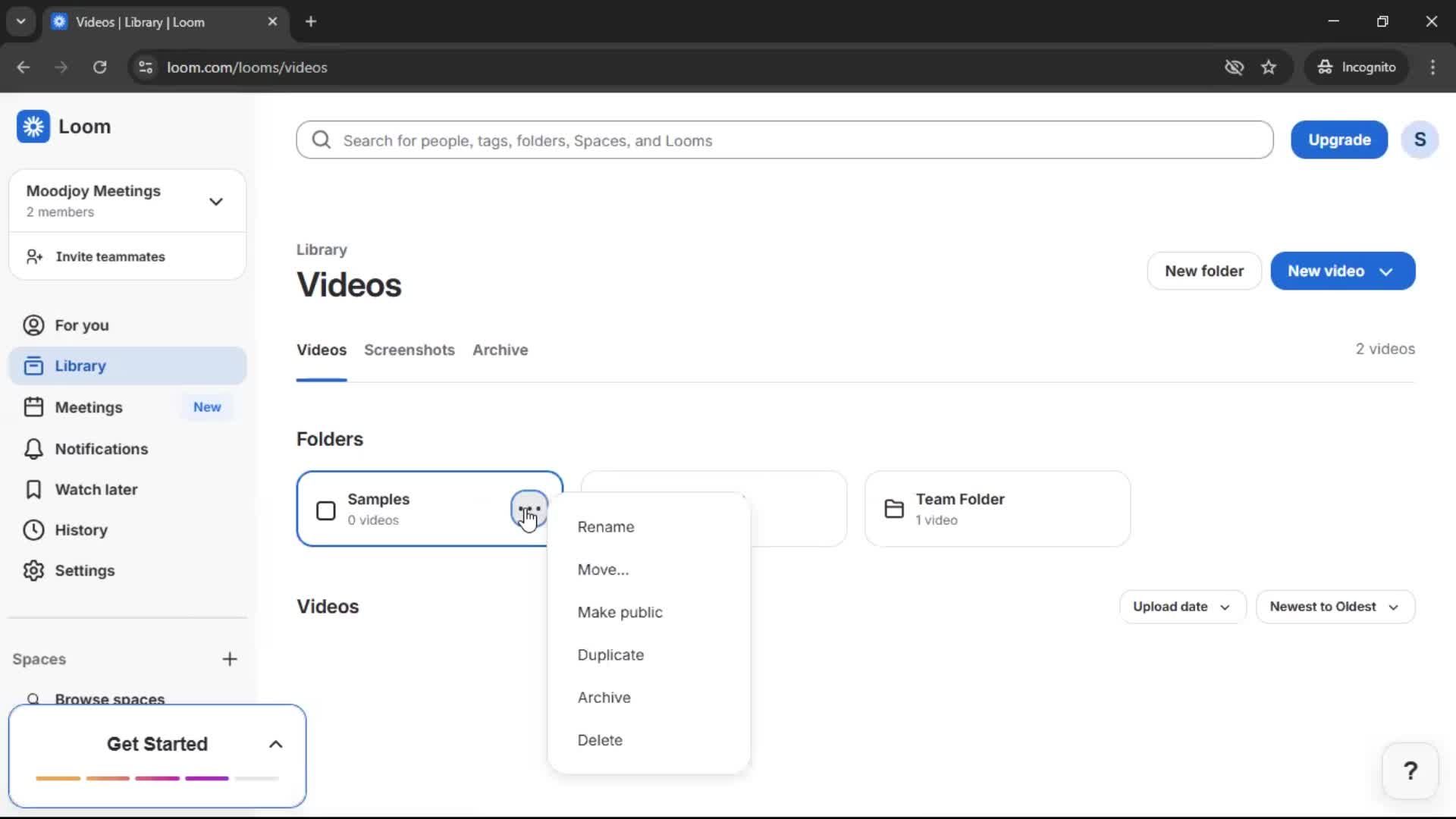 Managing files screenshot