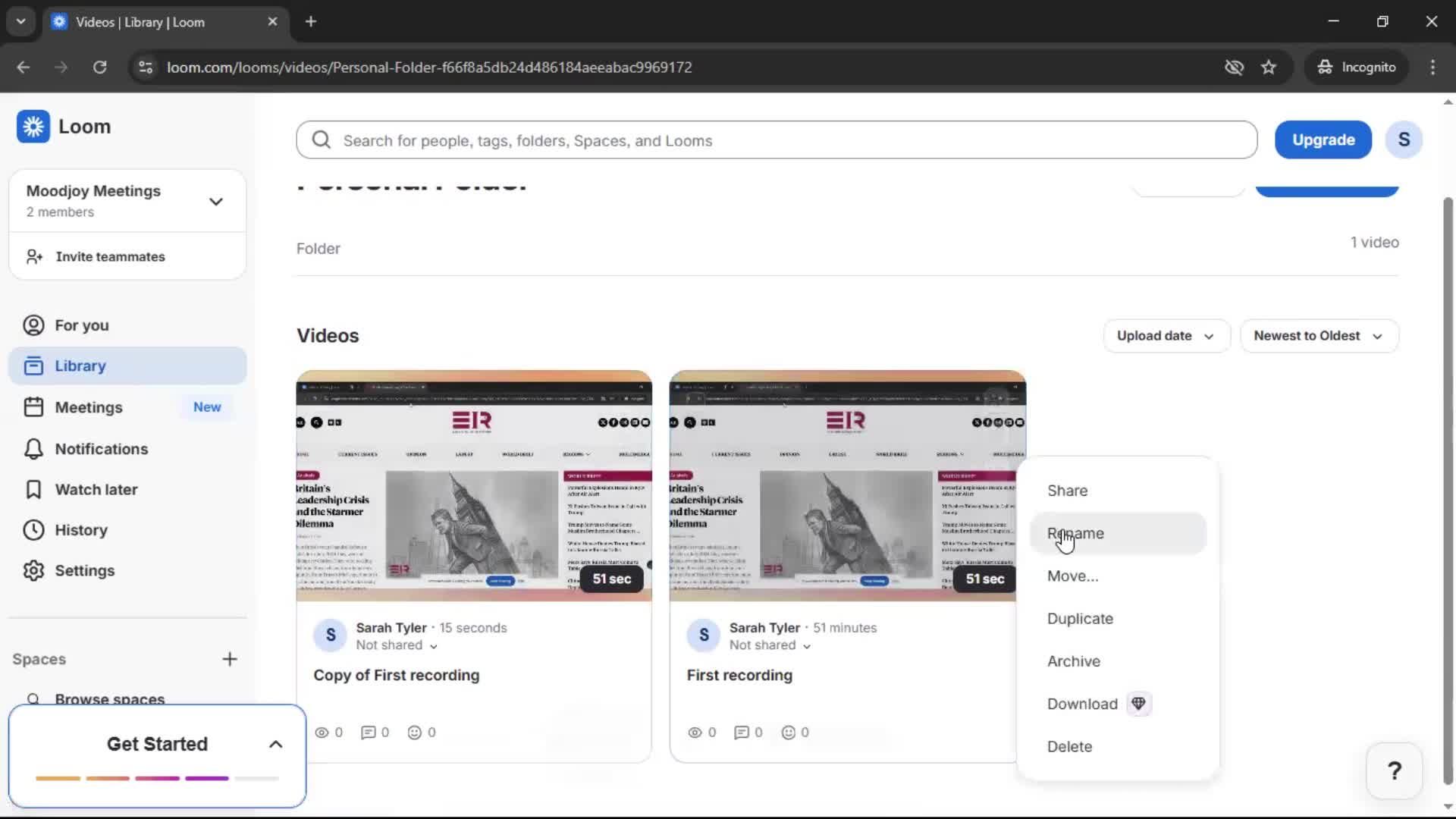 Managing files screenshot