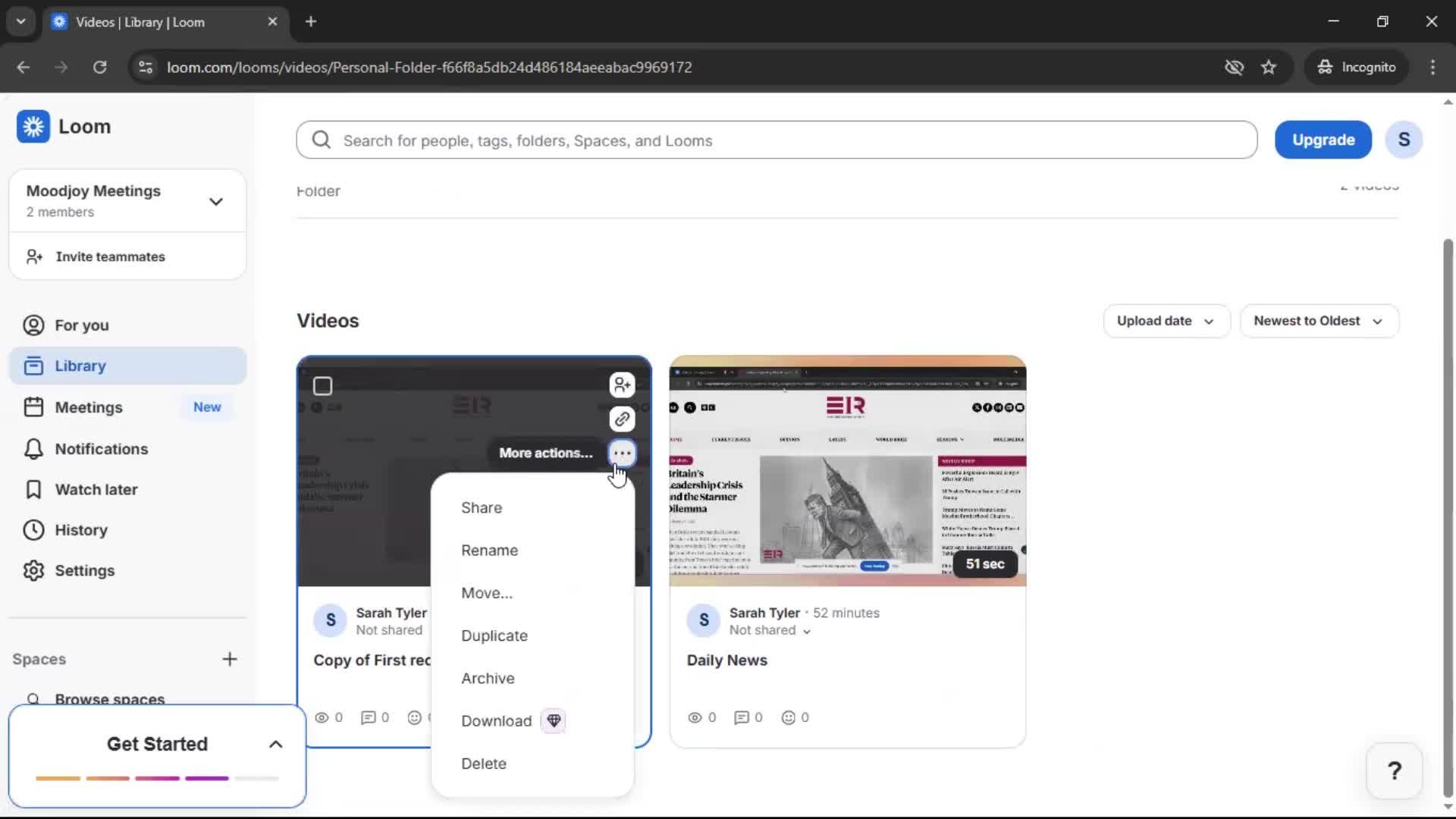 Managing files screenshot