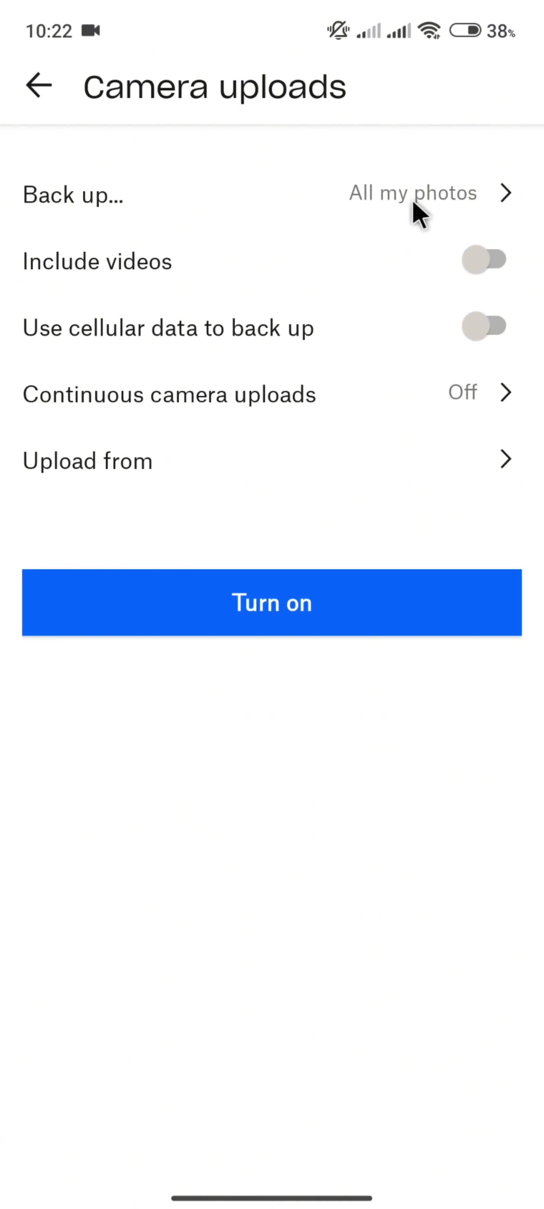 Settings screenshot