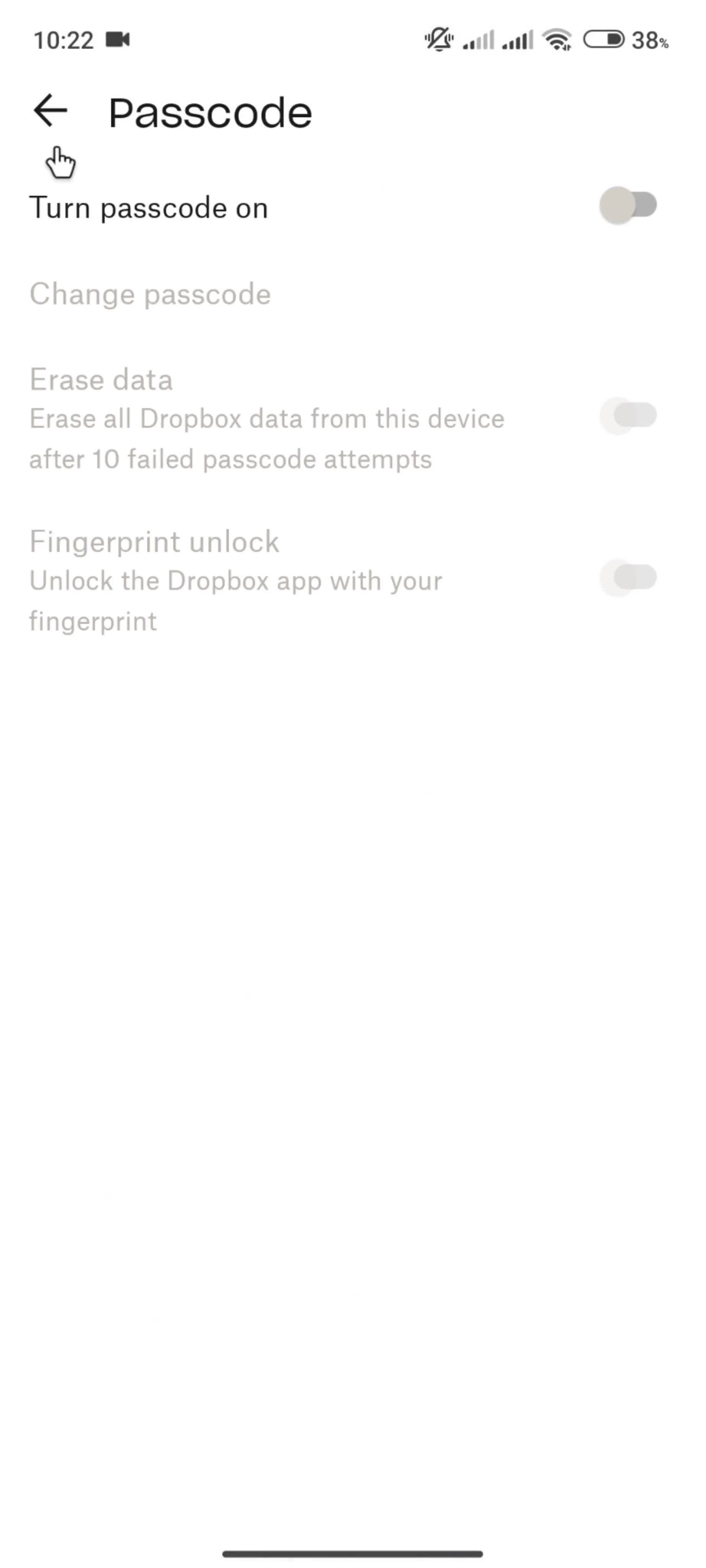 Settings screenshot