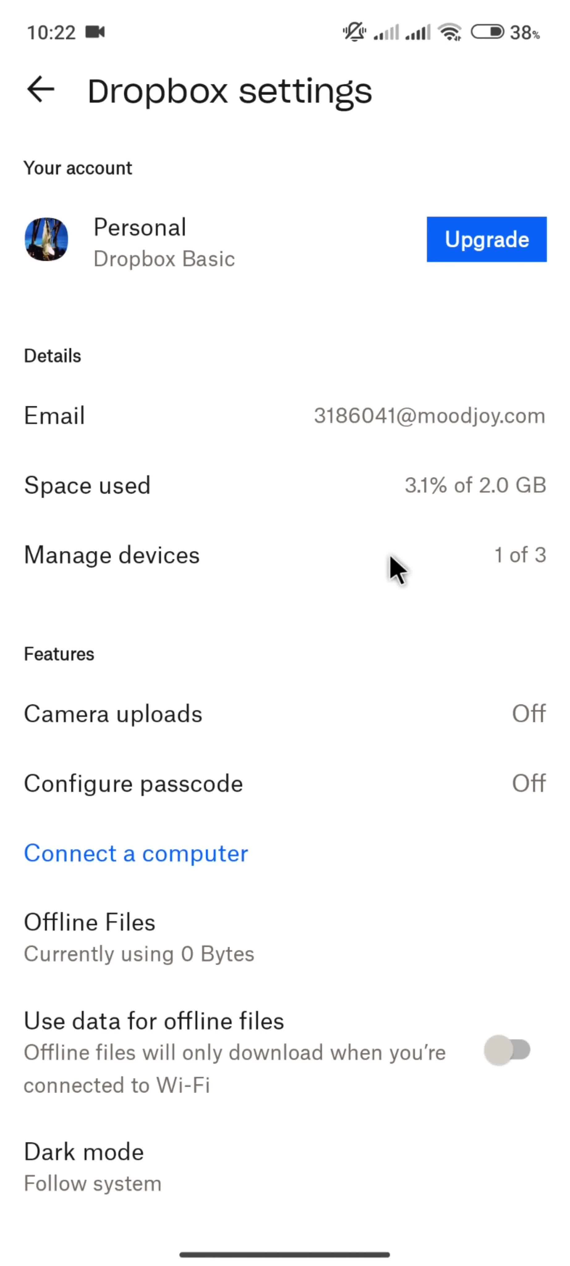 Settings screenshot