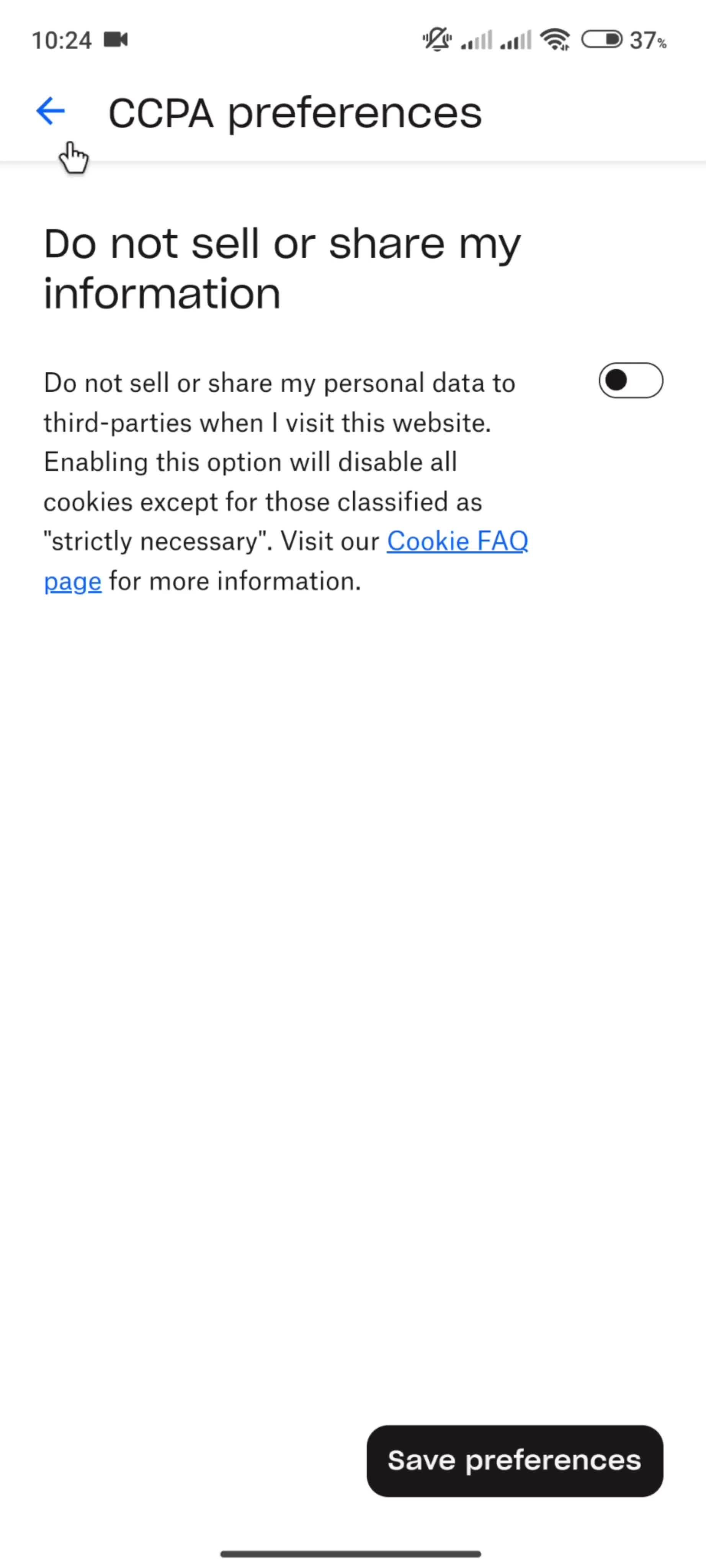 Settings screenshot