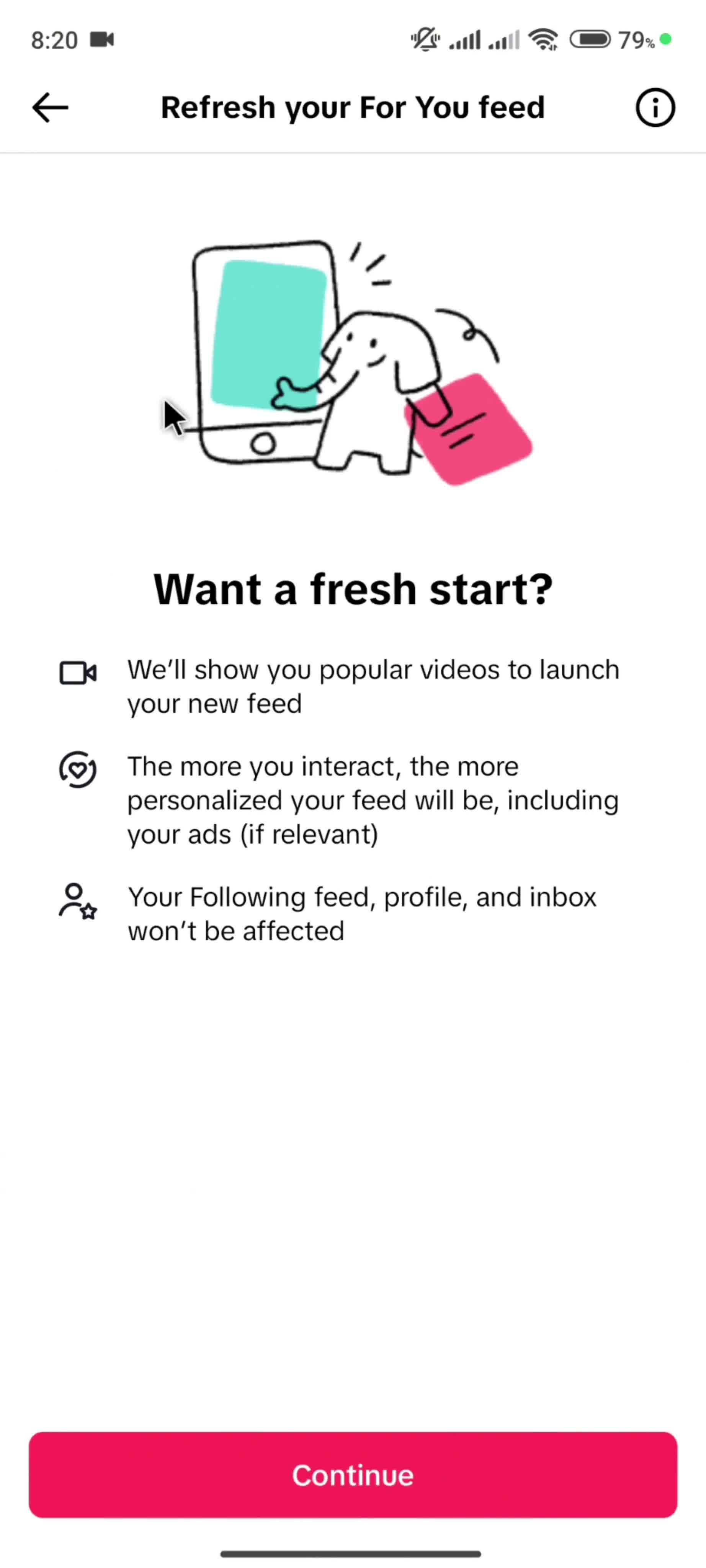 Settings on TikTok video thumbnail