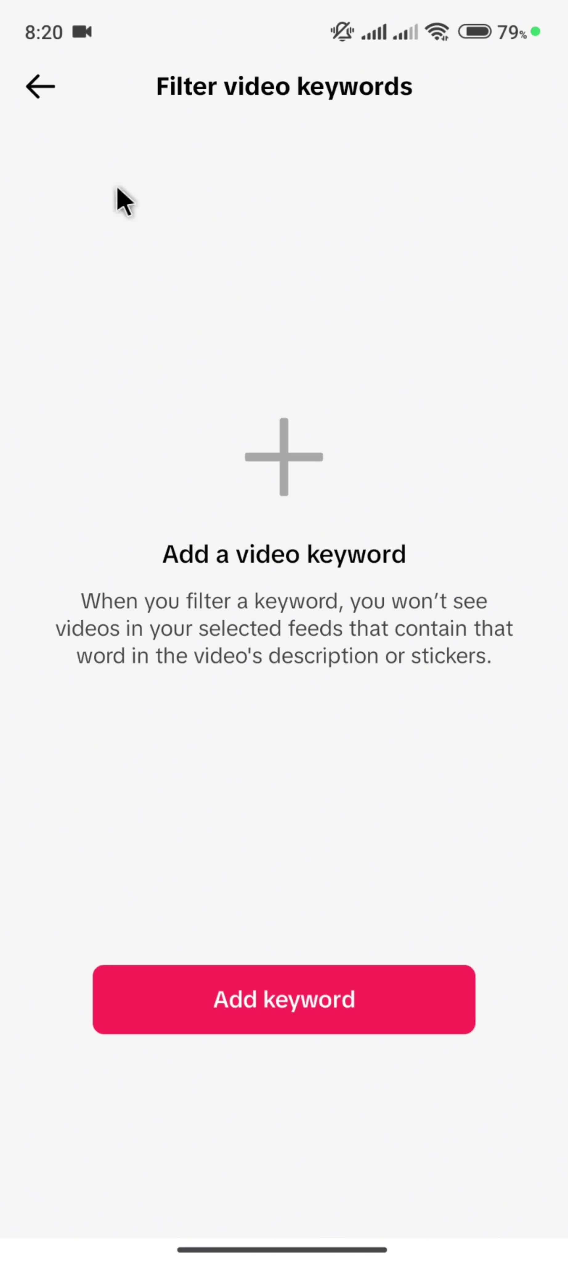 Settings on TikTok video thumbnail