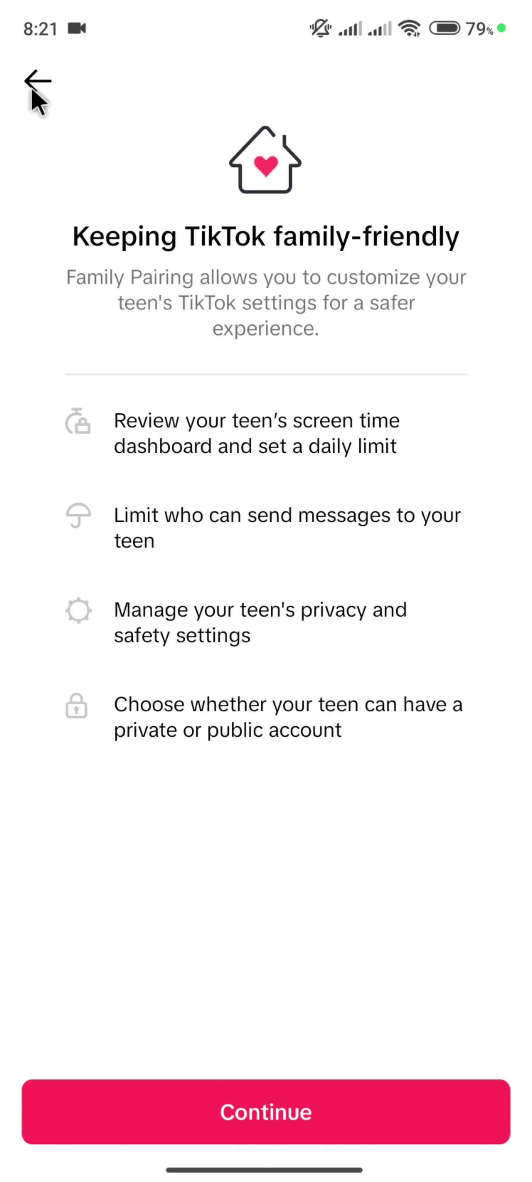 Settings on TikTok video thumbnail