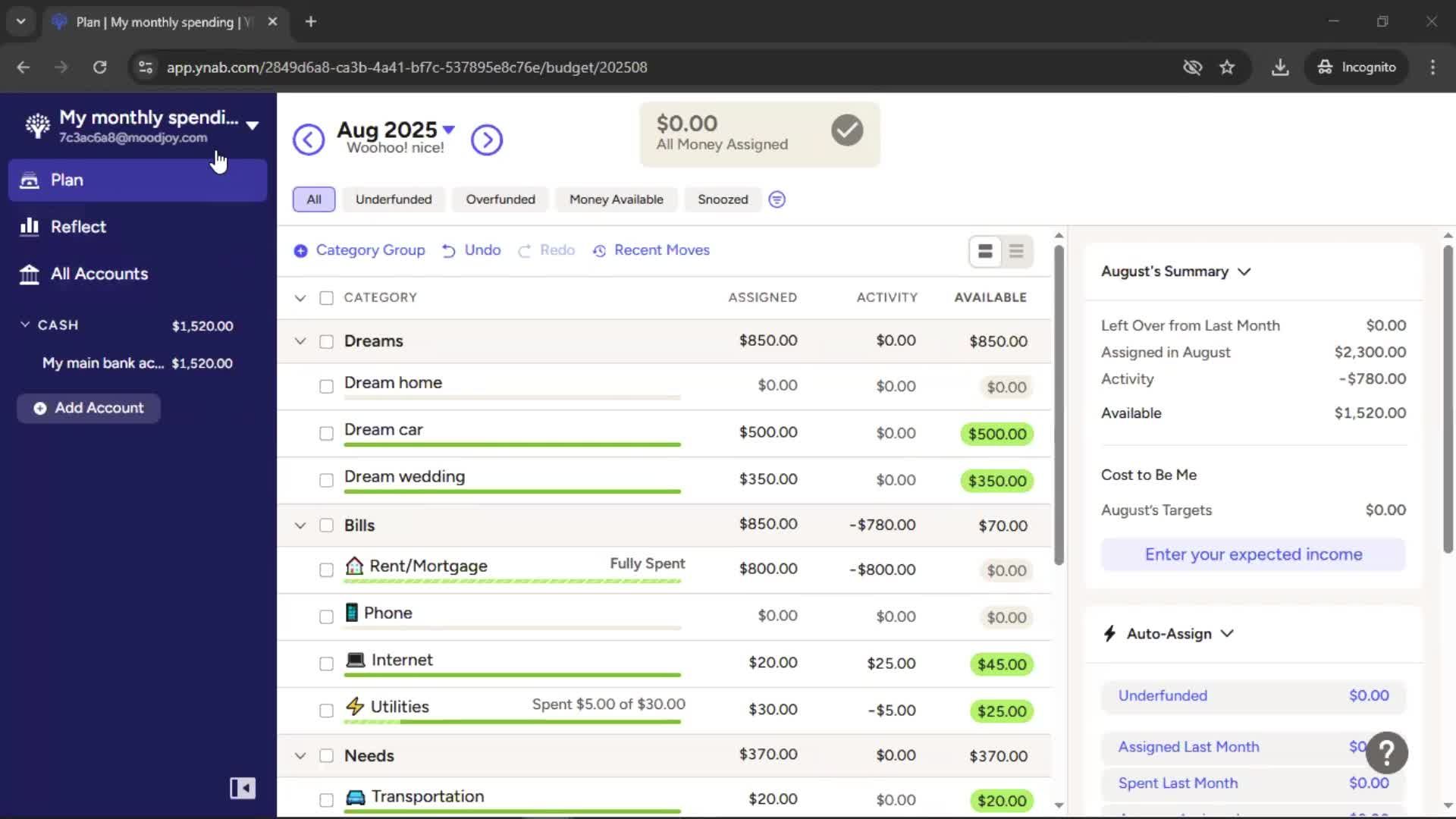 Managing payees screenshot