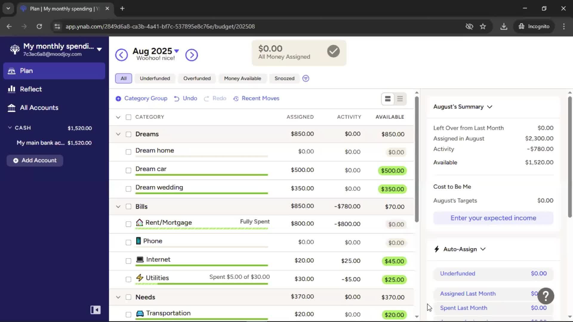 Managing payees screenshot