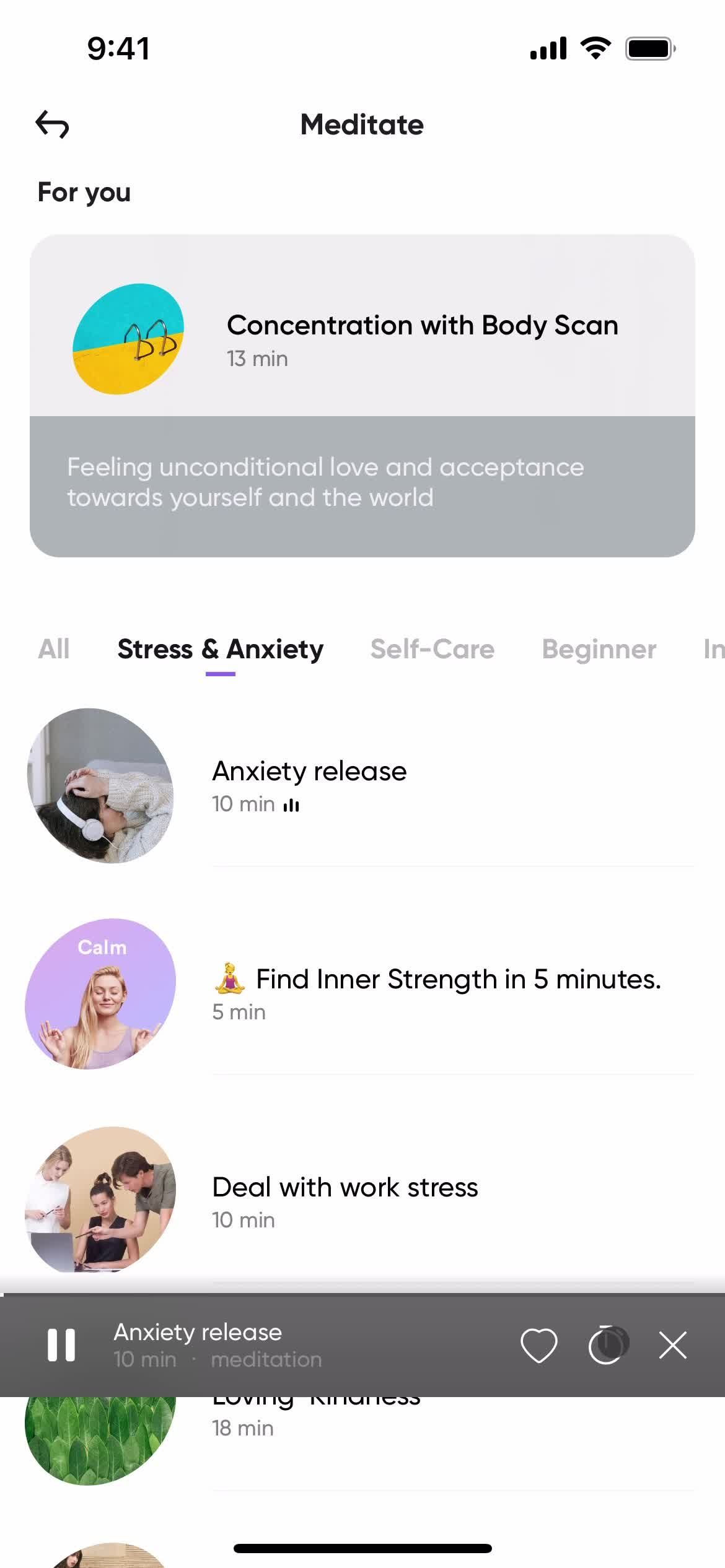 Meditation screenshot