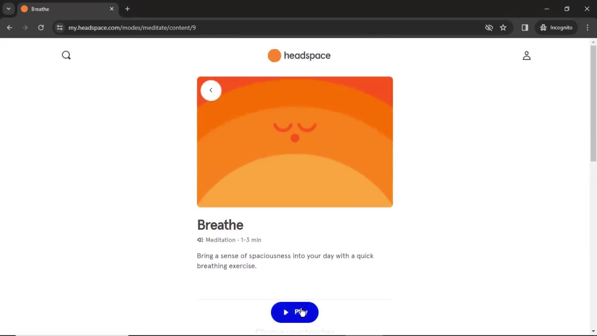 Meditation screenshot