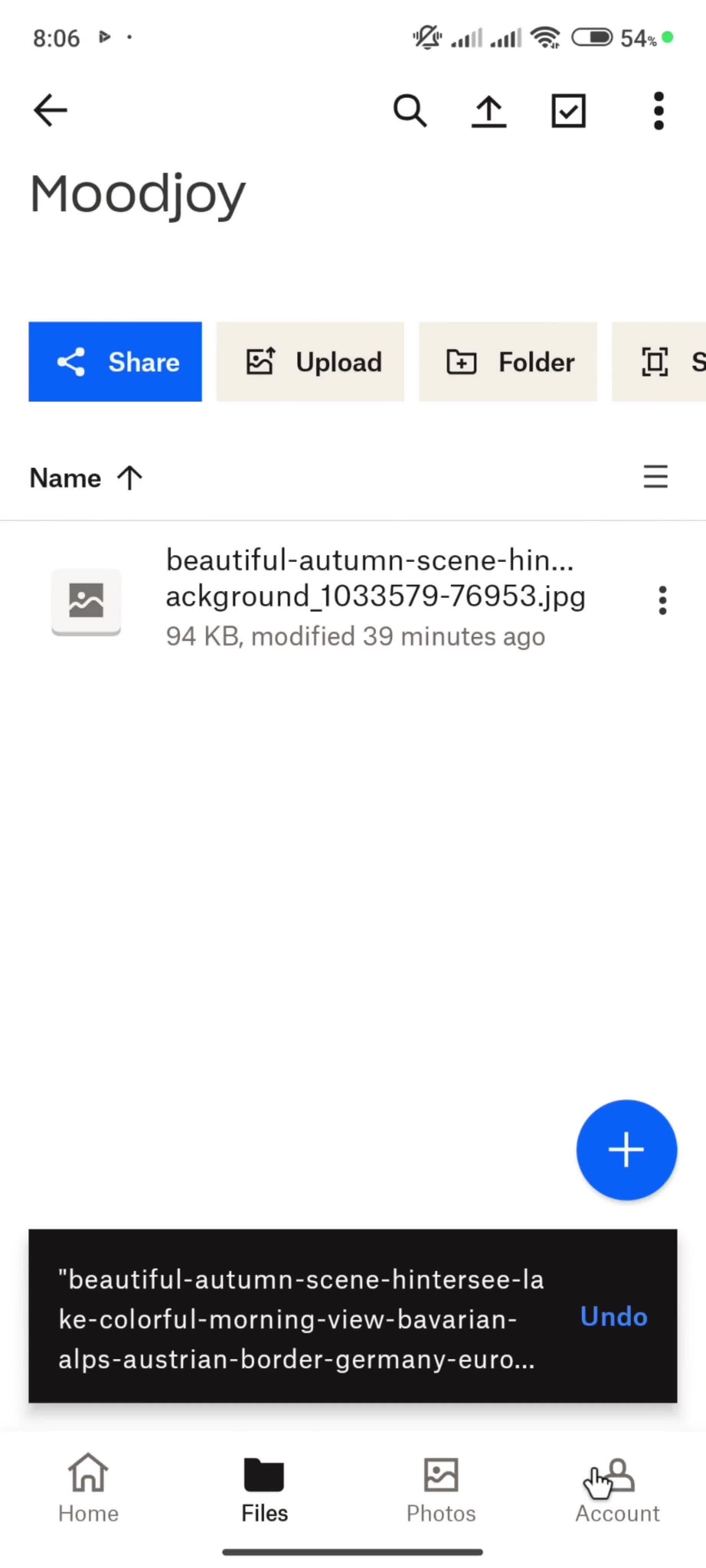 Moving a photo screenshot