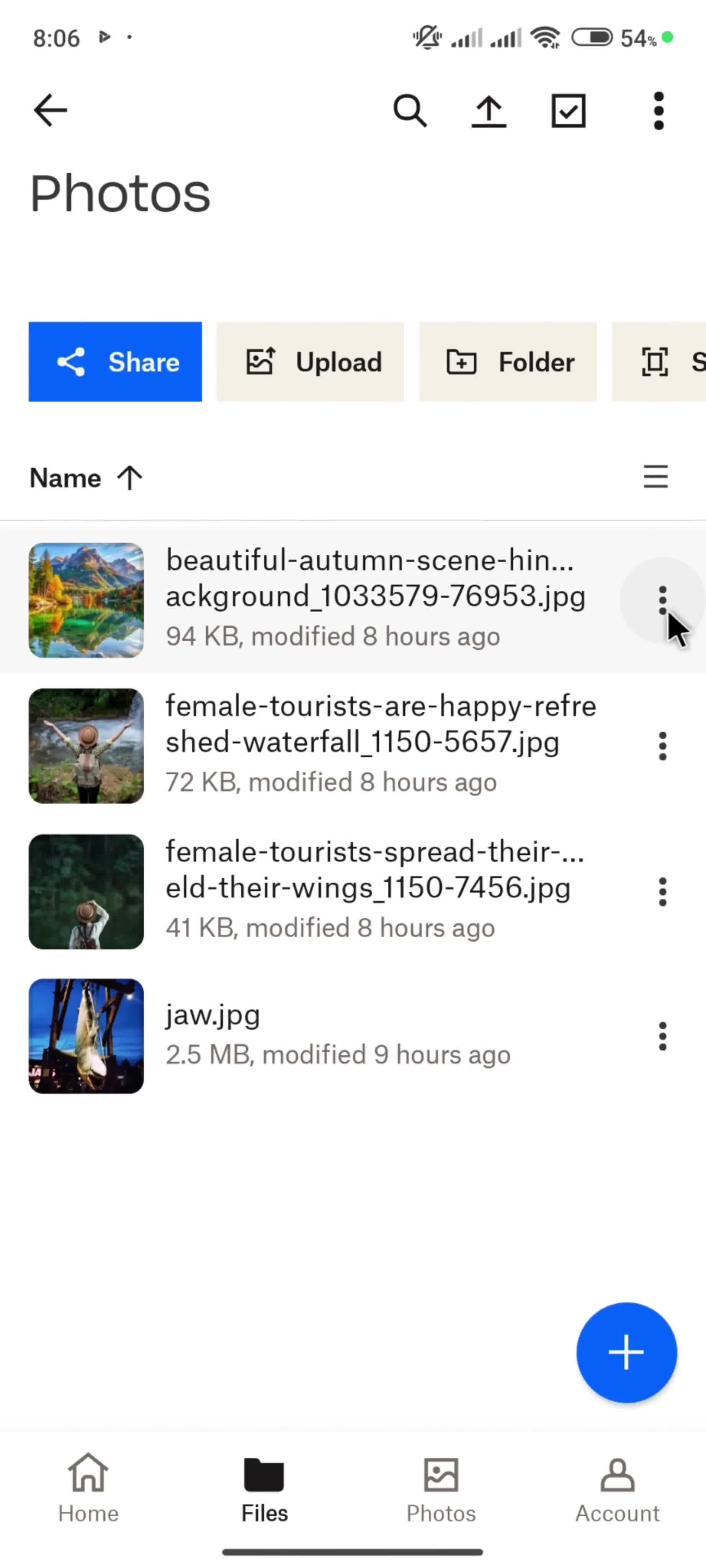 Moving a photo screenshot