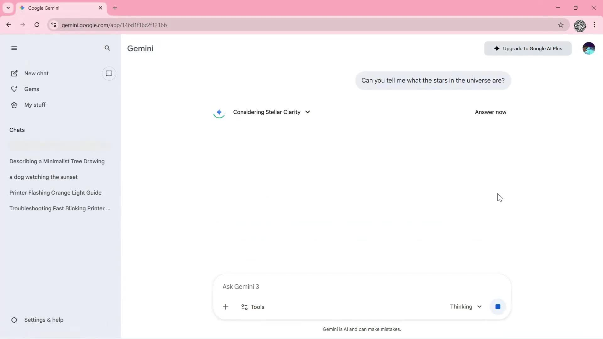 AI chat screenshot