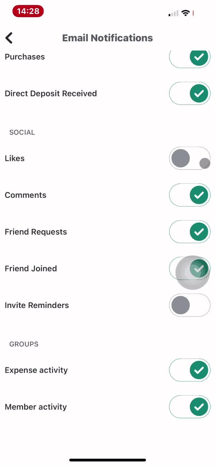 Notification settings screenshot