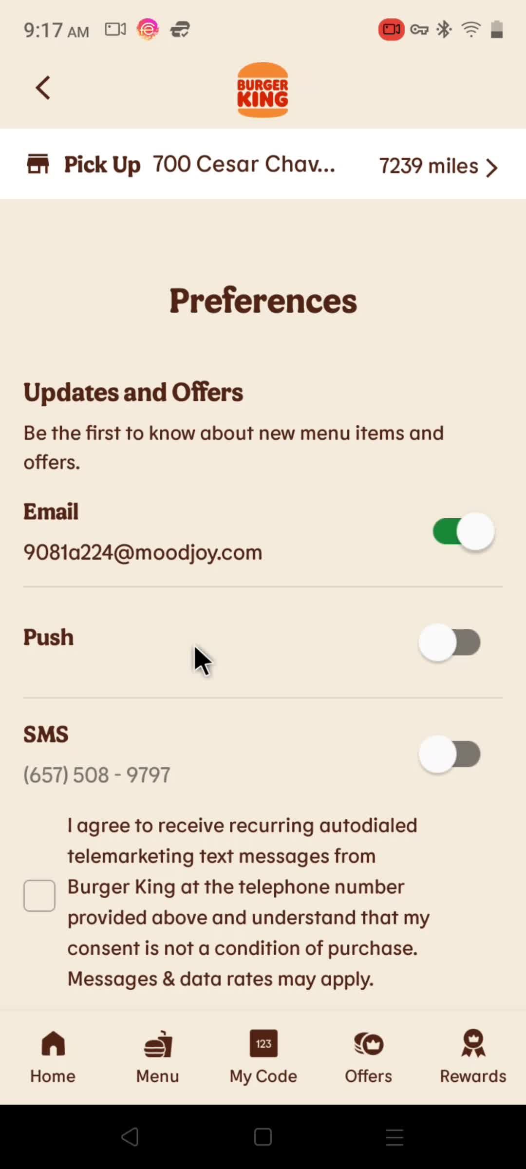 Notification settings screenshot