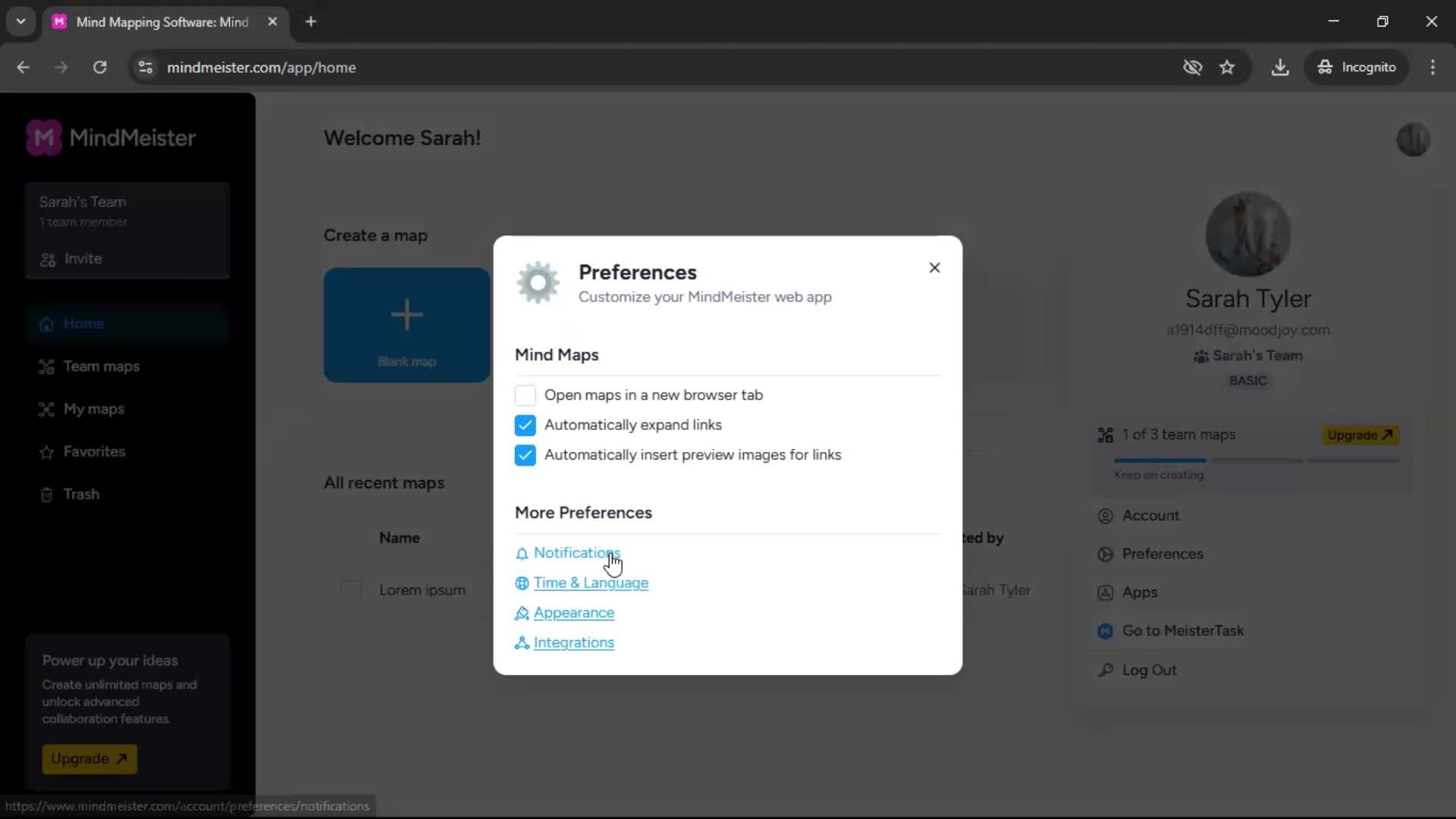 Notification settings screenshot