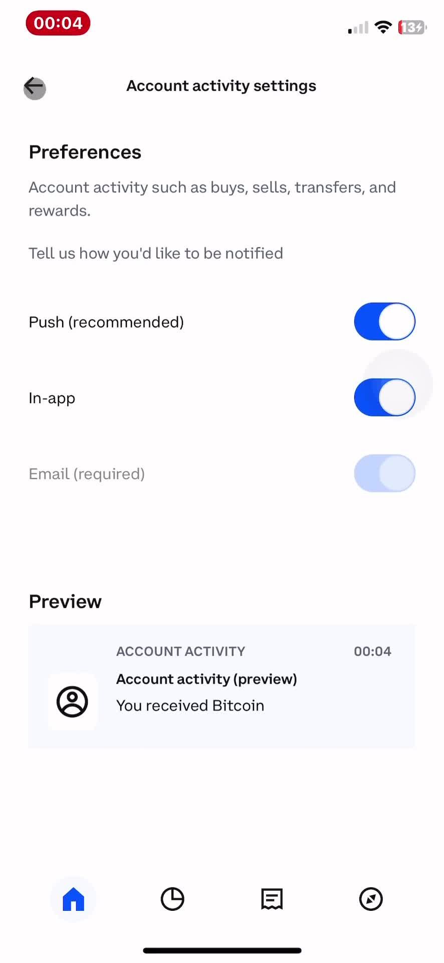 Notification settings on Coinbase video thumbnail