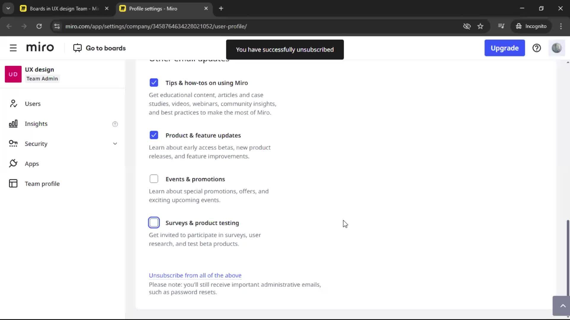Notification settings screenshot