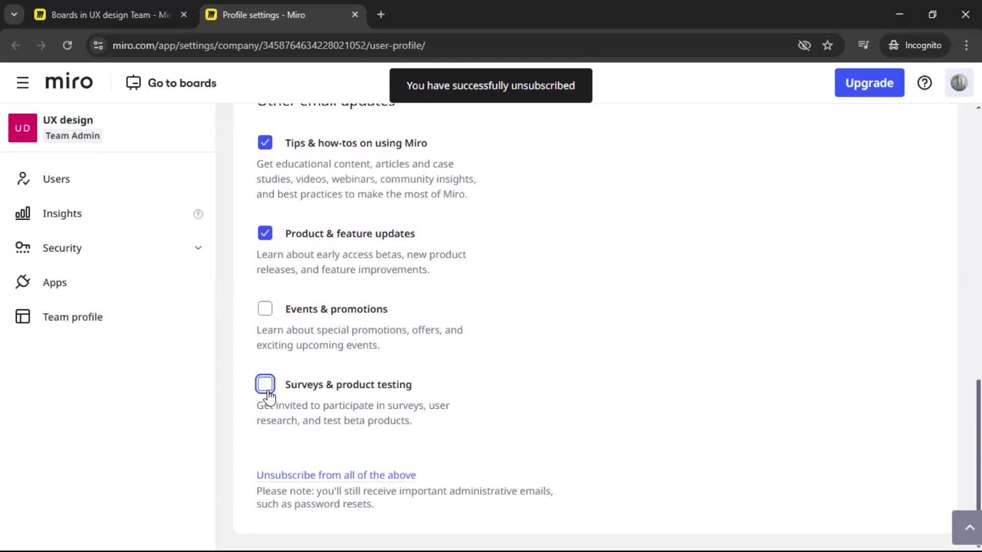 Notification settings screenshot
