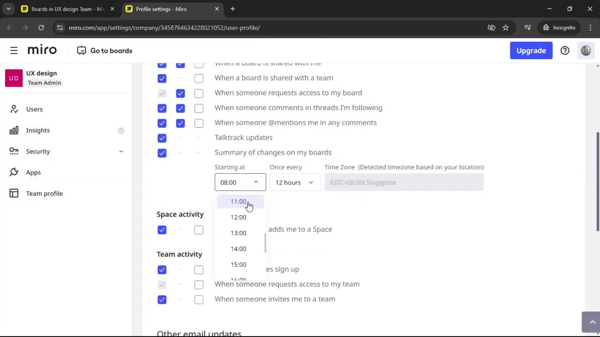 Notification settings screenshot